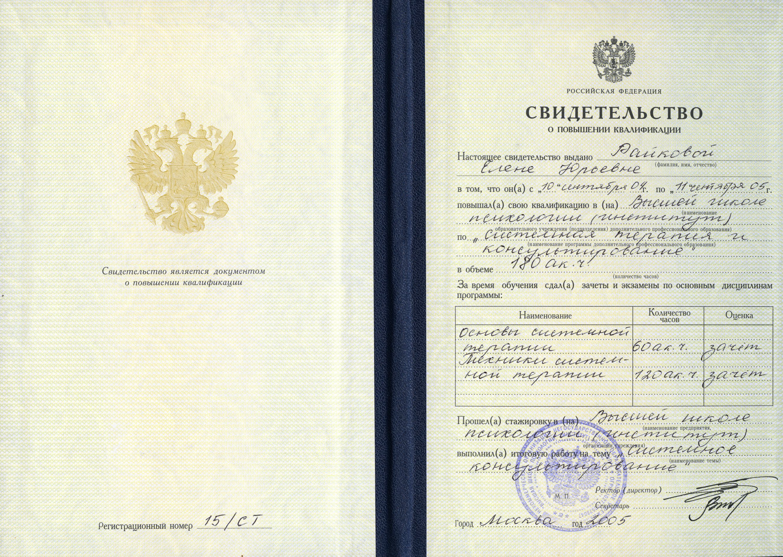 Обо мне. Райкова Елена Юрьевна — Клинический психолог-психотерапевт, кандидат п