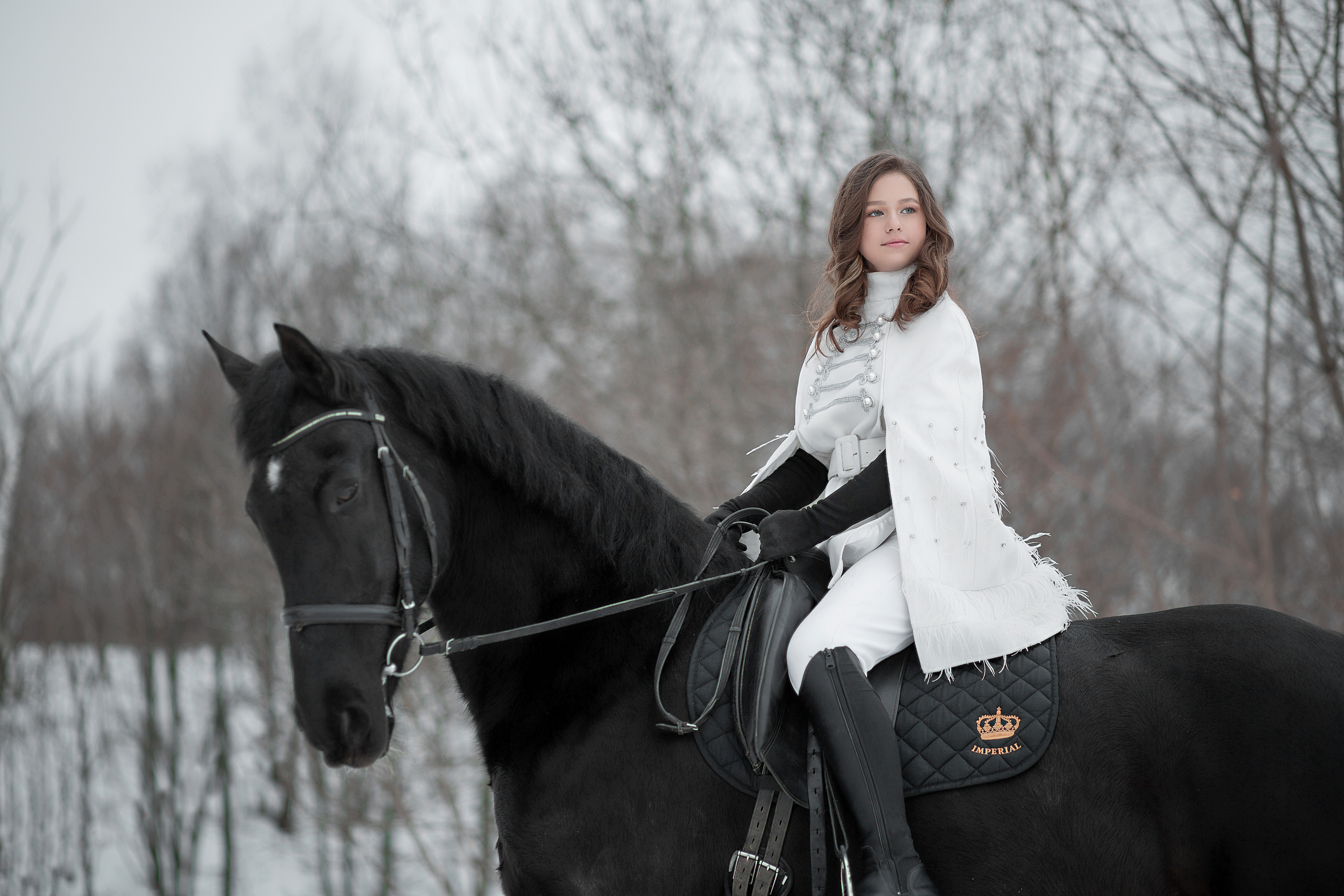 Фотосессия Анны и Жасмин фотодень 25.12.22. Фотосессия с лошадьми в Нижнем Новгороде