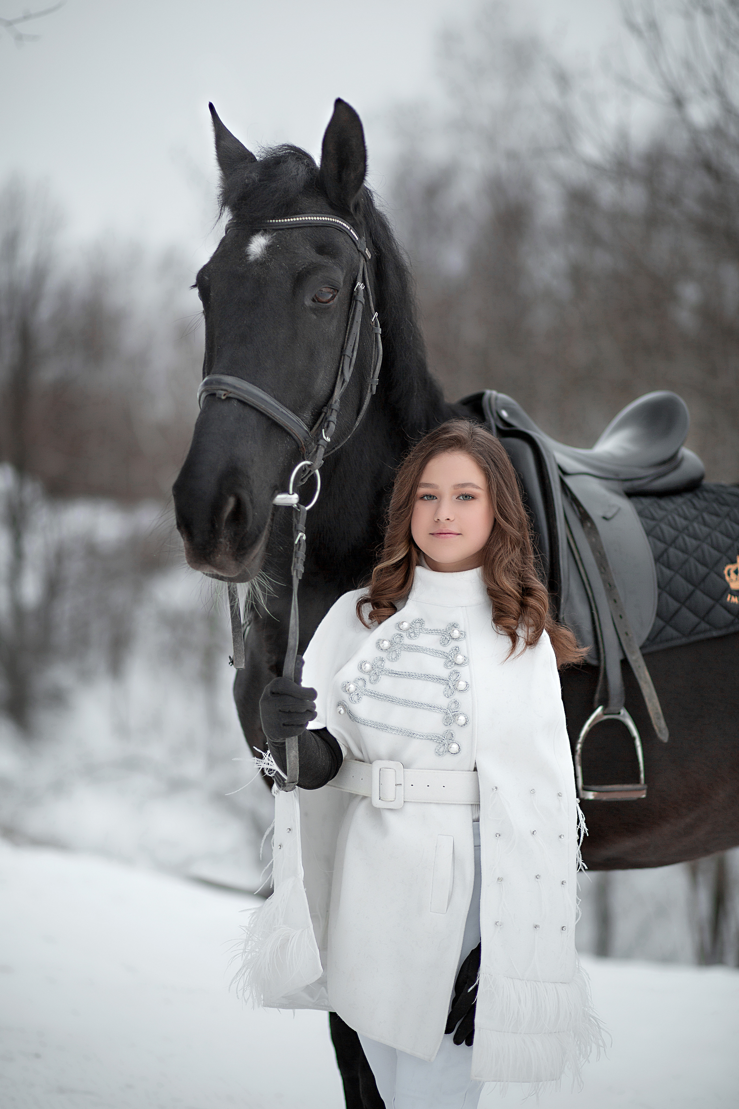 Фотосессия Анны и Жасмин фотодень 25.12.22. Фотосессия с лошадьми в Нижнем Новгороде