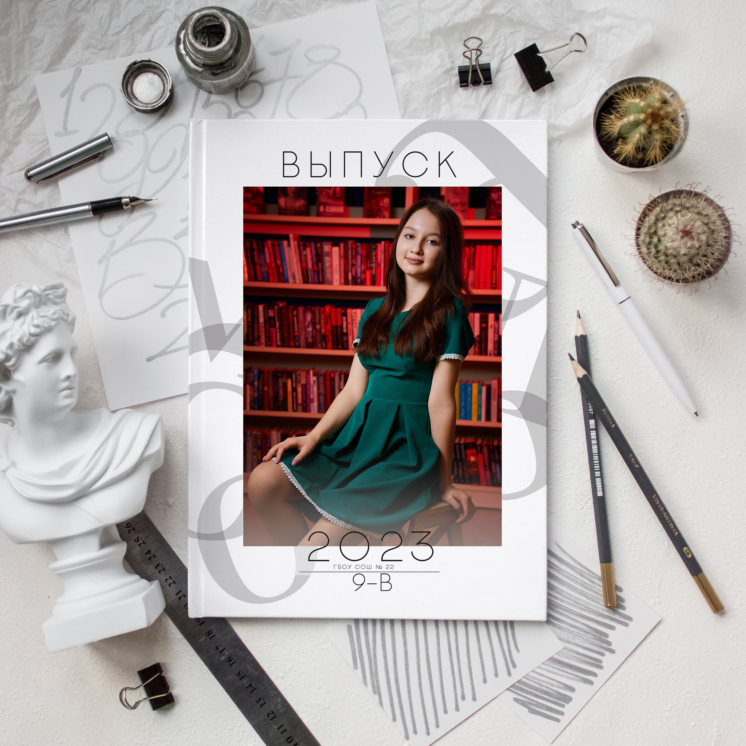 Минимальный альбом Казань «Белый». Школьный фотограф, выпускные альбомы