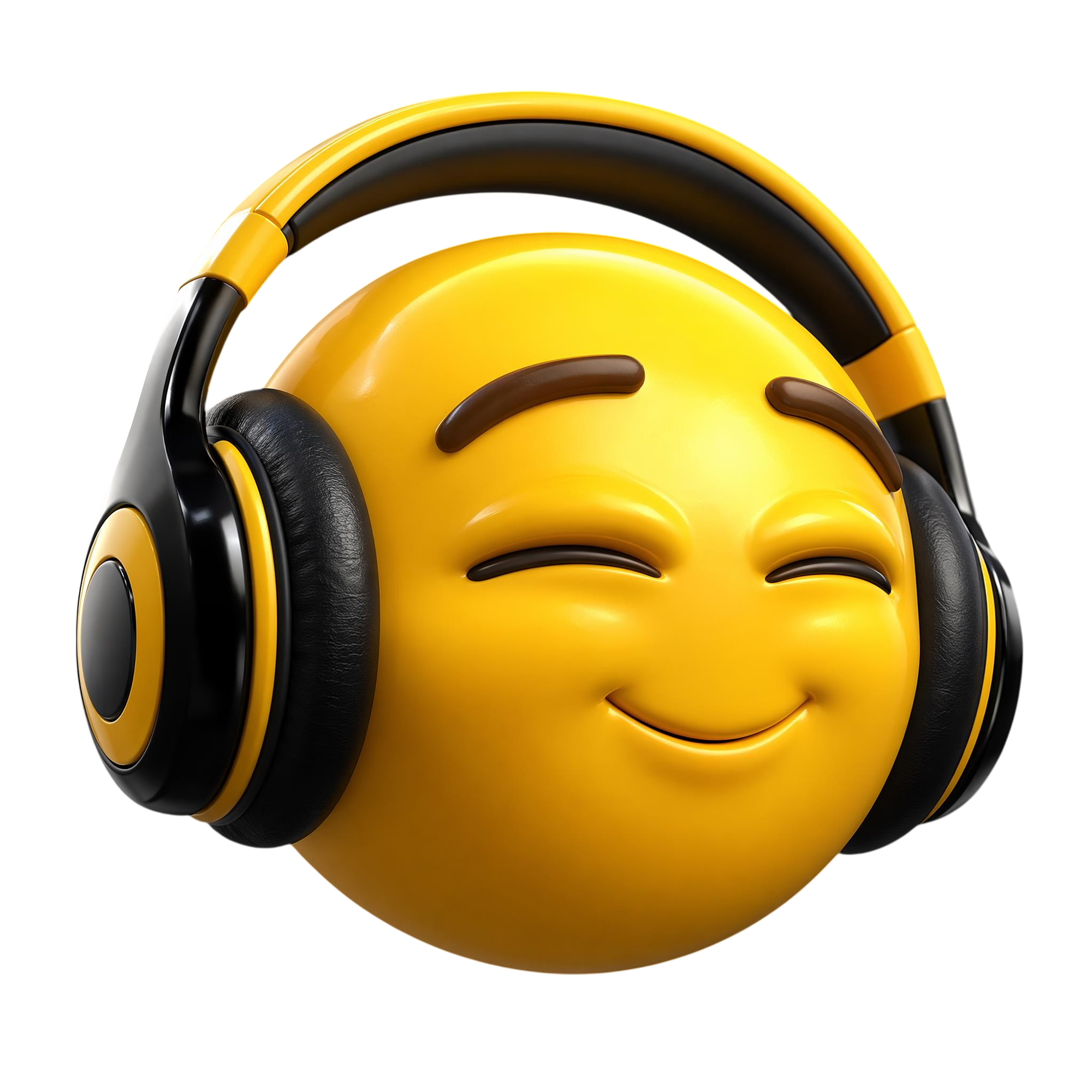 3D renders Emoji in headphones / 3D Смайлик в наушниках