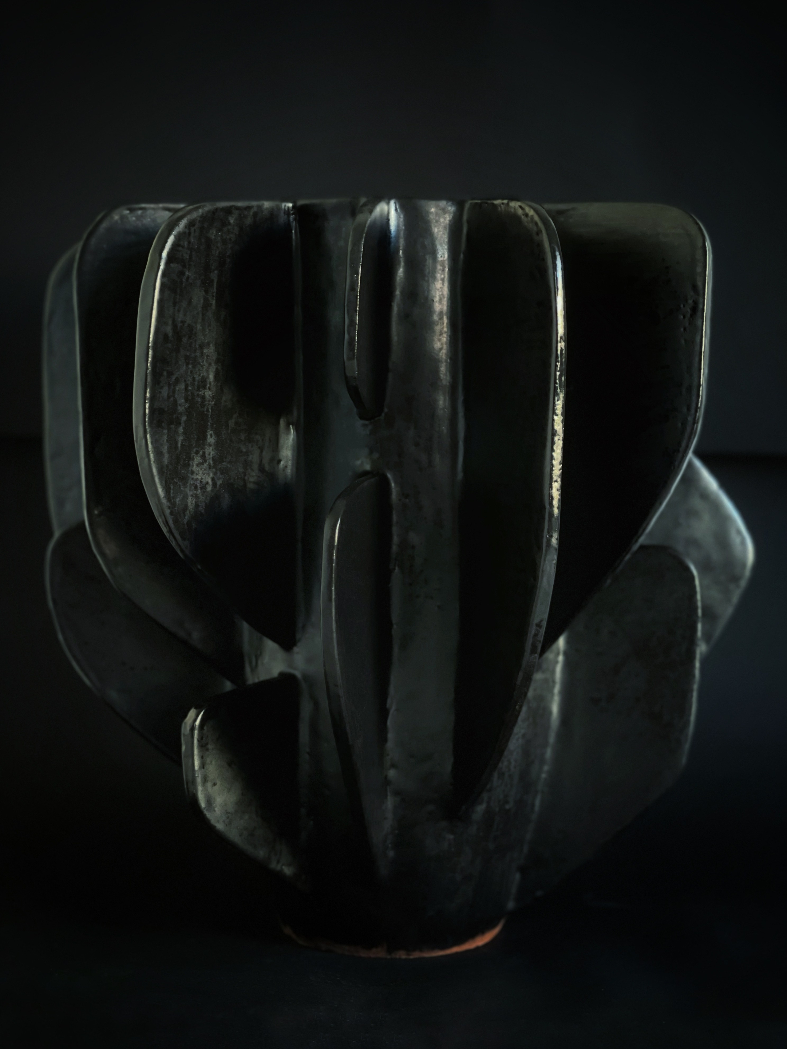 Ваза Крылья черная. Художественная и интерьерная керамика в Москве