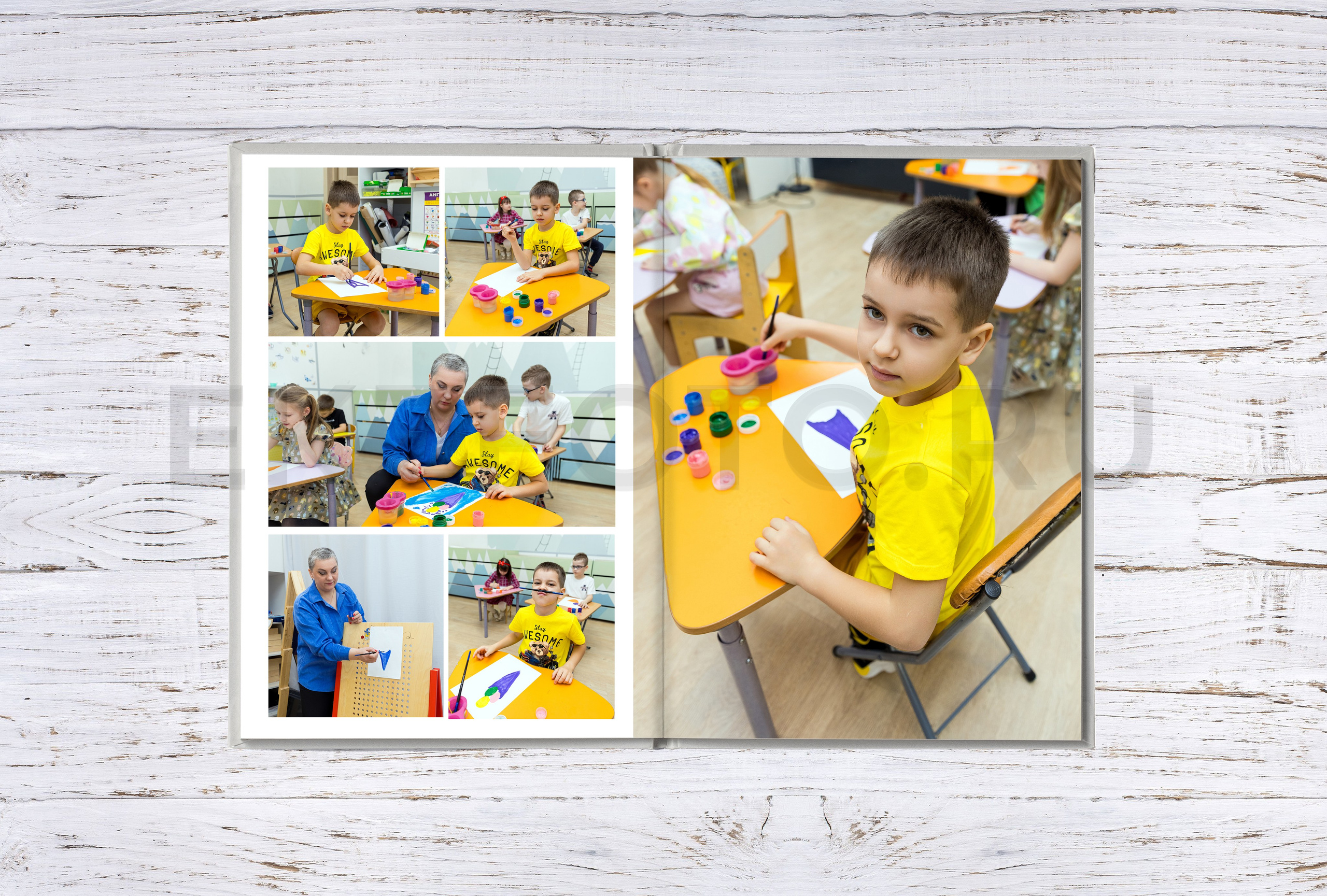 ОБЛОЖКА-РИСУНОК «КУБИКИ» + «ОДИН ДЕНЬ В ДЕТСКОМ САДУ». 7 РАЗВОРОТОВ. Фотограф Екатерина Зайкова в Санкт-Петербурге