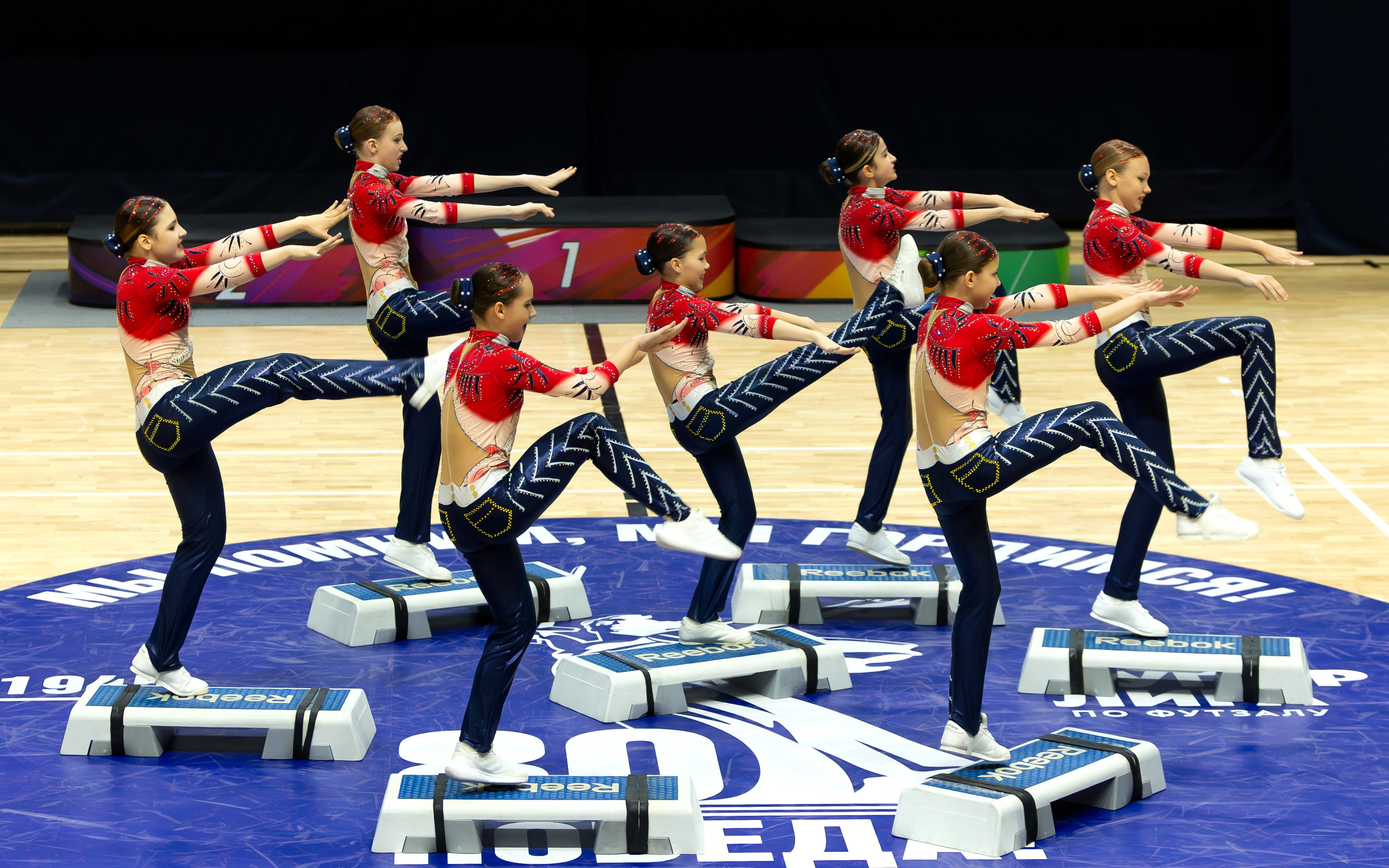 синхронный элемент фитнес аэробика дети соревнования