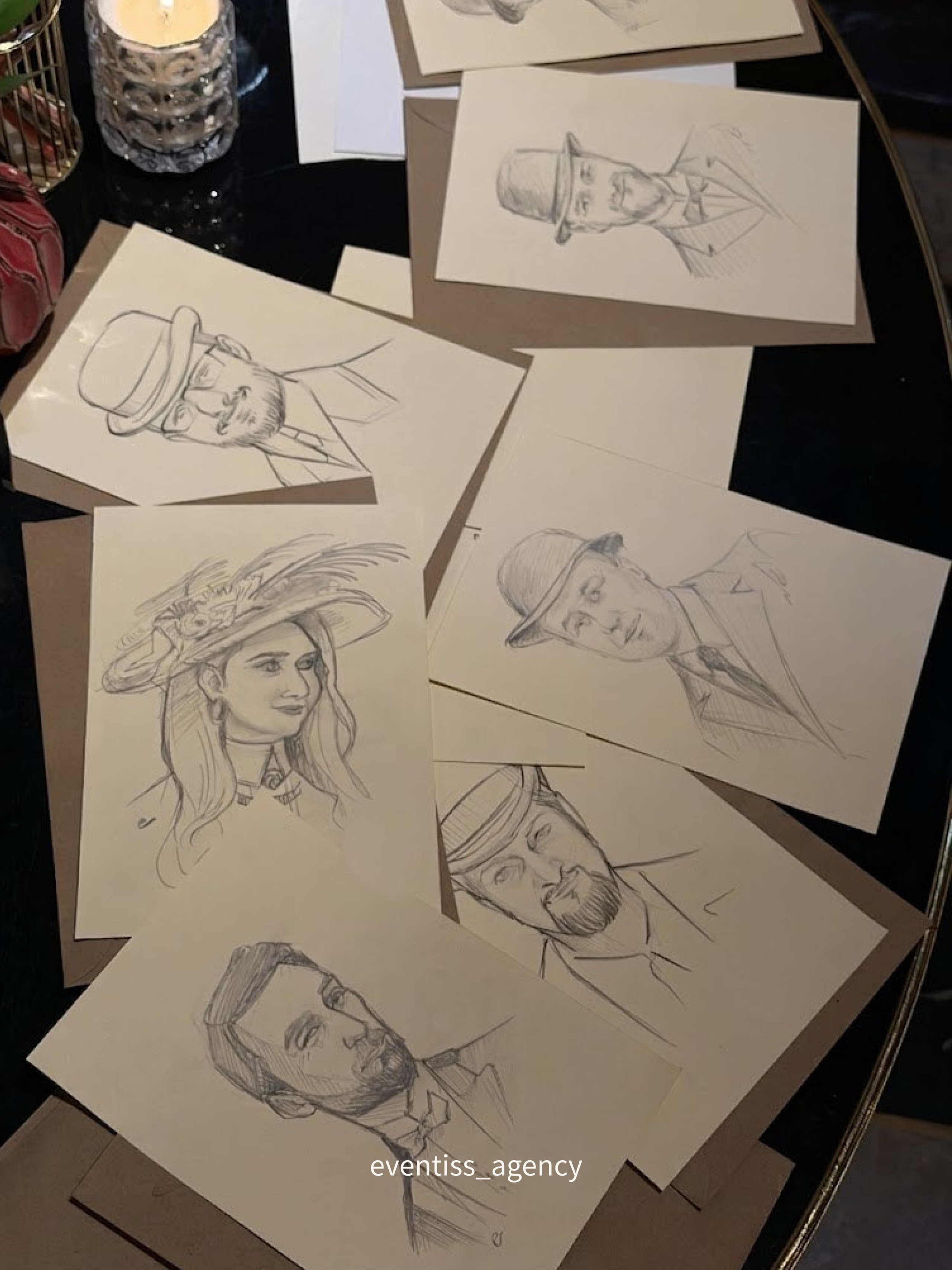 Рисунки и быстрые портретные скетчи за 15 мин вас ваших гостей. Eventiss art agency| Художники и арт-услуги на мероприятие Москва и МО