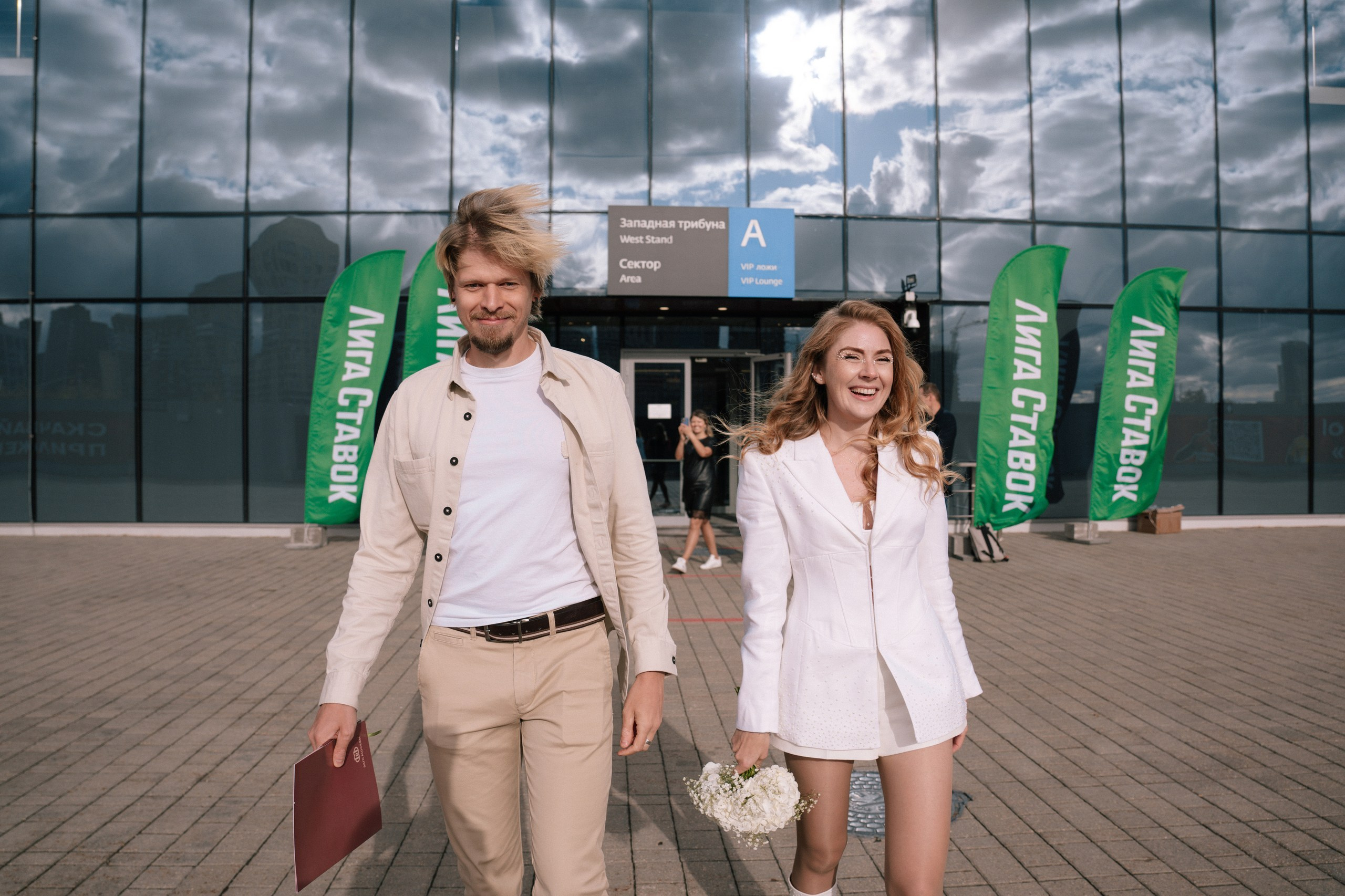 Свадебная фотосессия на стадионе Спартак Тушино