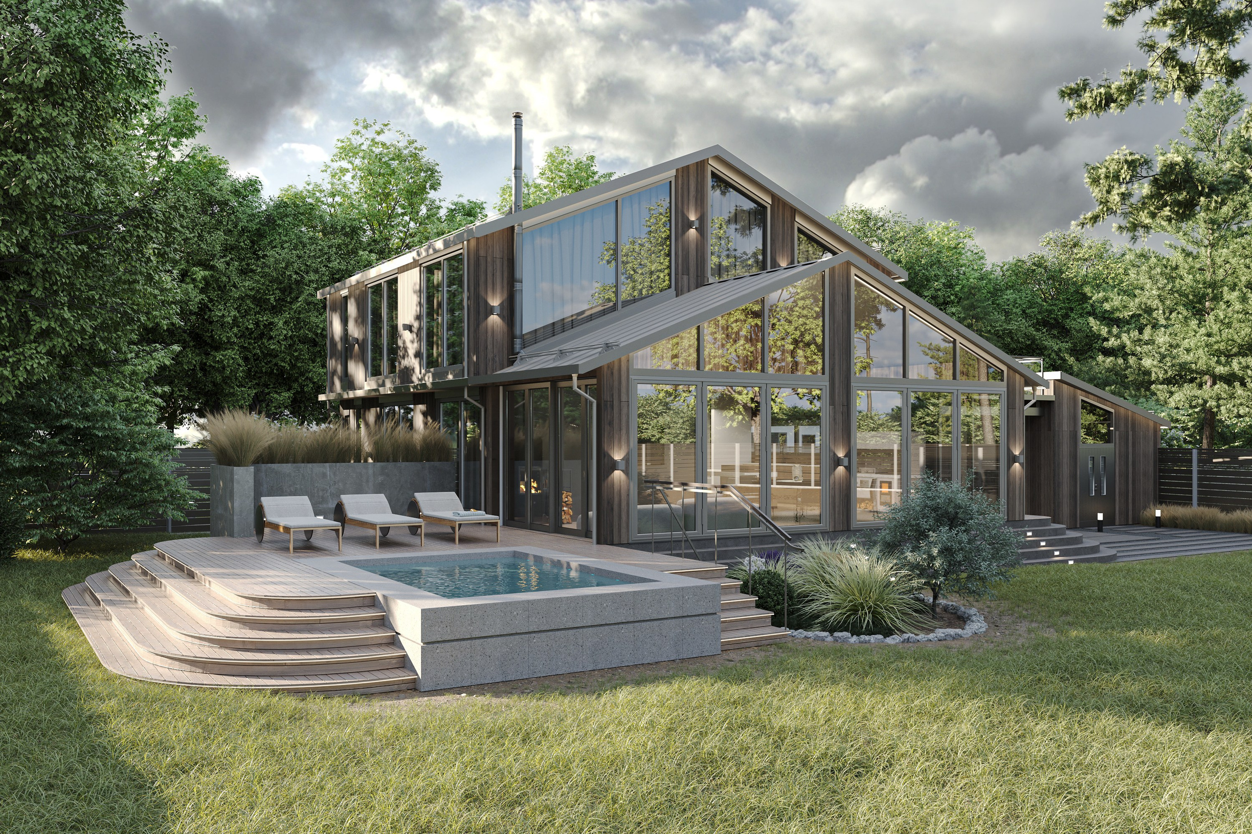 Реконструкция фасадов частного дома из бруса.