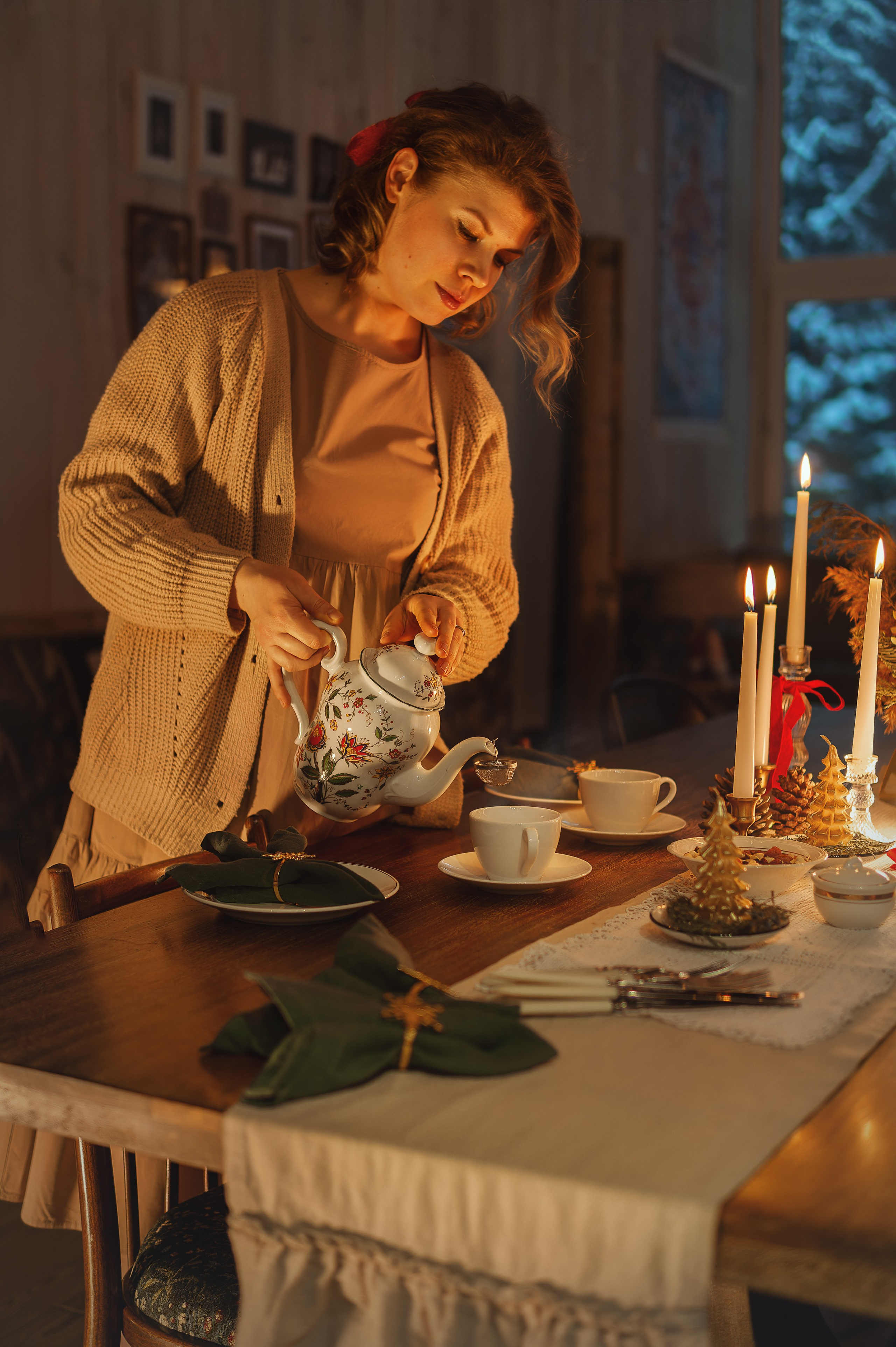 Домашняя фотосессия — сервировка стола к семейному ужину