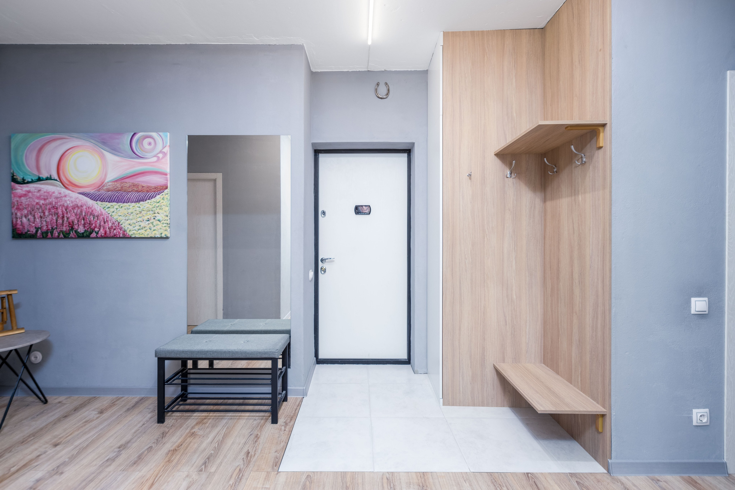 Интерьер прихожей в пентхаусе в ЖК Минск Мир