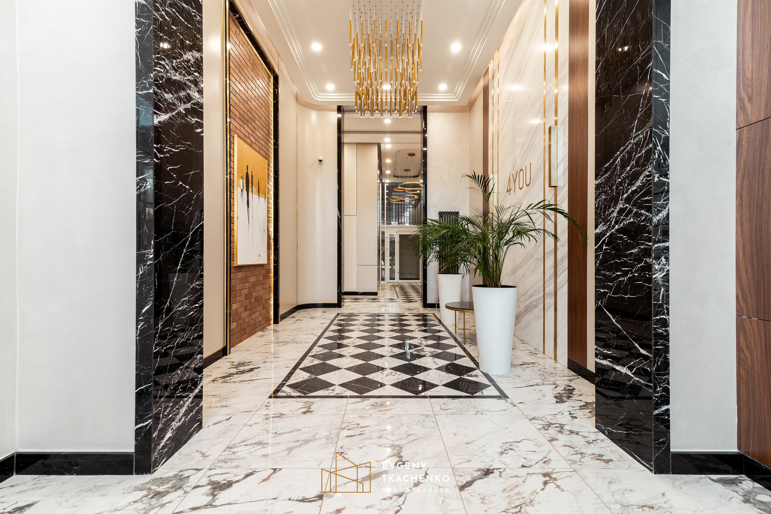 Интерьер холлов и игровой комнаты в ЖК «4You Business» в г. Алматы. Архитектурный и интерьерный фотограф в Казахстане