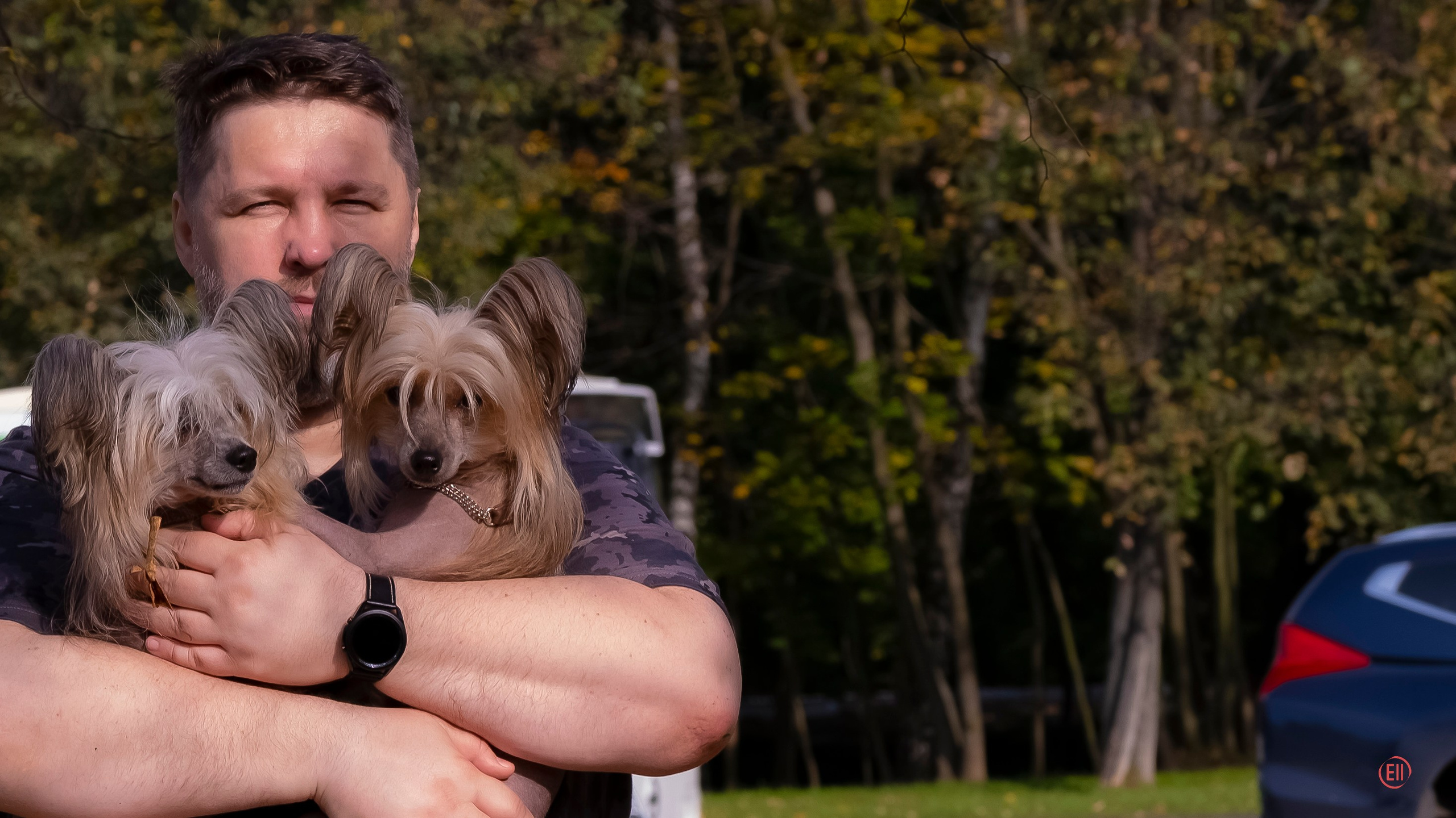 On a walk. Chinese Crested Dog Kennel Poale Ell