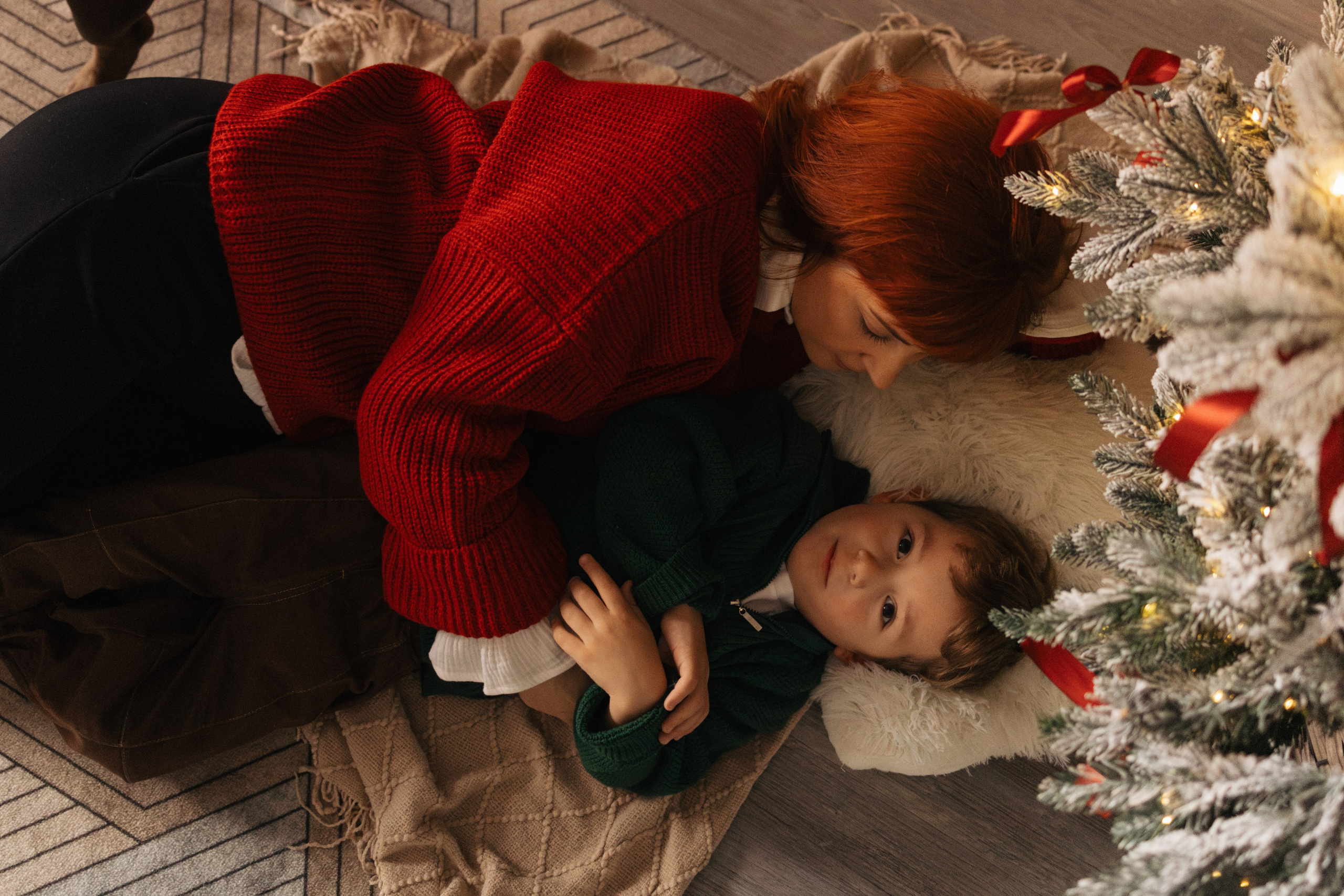 Новогодняя фотосессия с детьми и собакой — семейный фотограф
