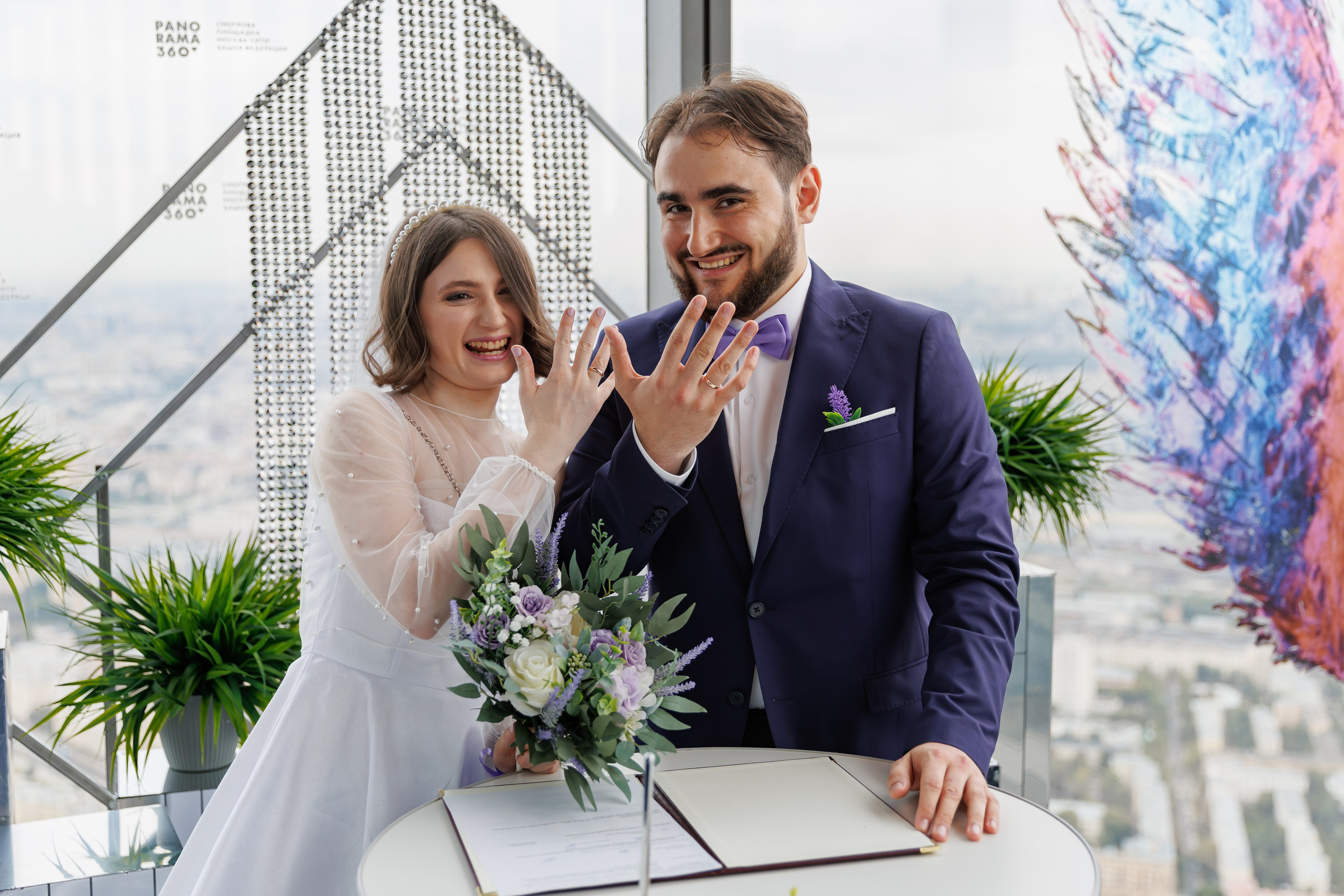 Регистрация брака в Панорама 360 Москва-сити башня Федерация. Свадебный фотограф Москва и МО Сергей Киржаев
