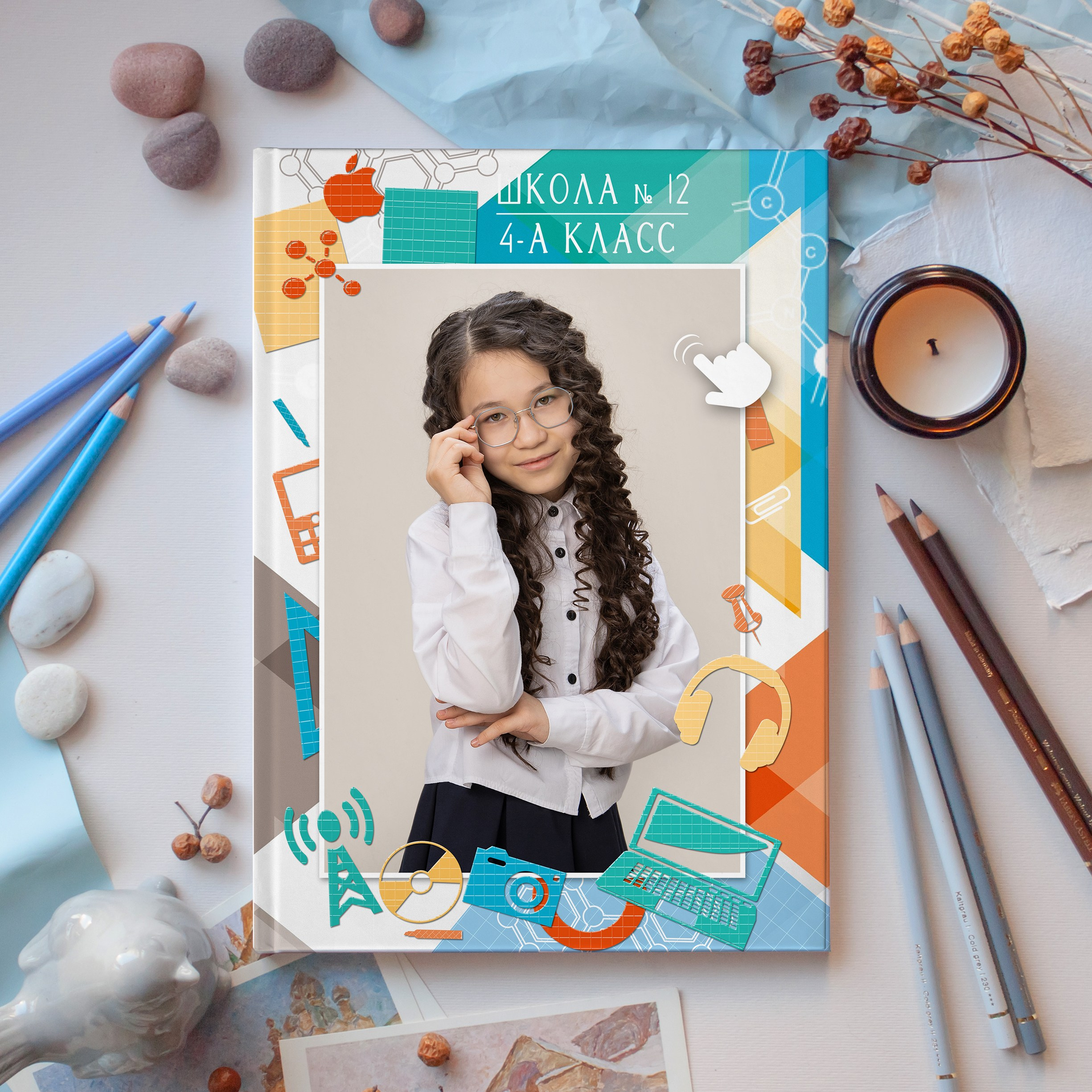 Альбом для начальной школы 1-4 класс, 2 разворота. Караганда, Москва. Выпускные альбомы и виньетки Караганда, Темиртау