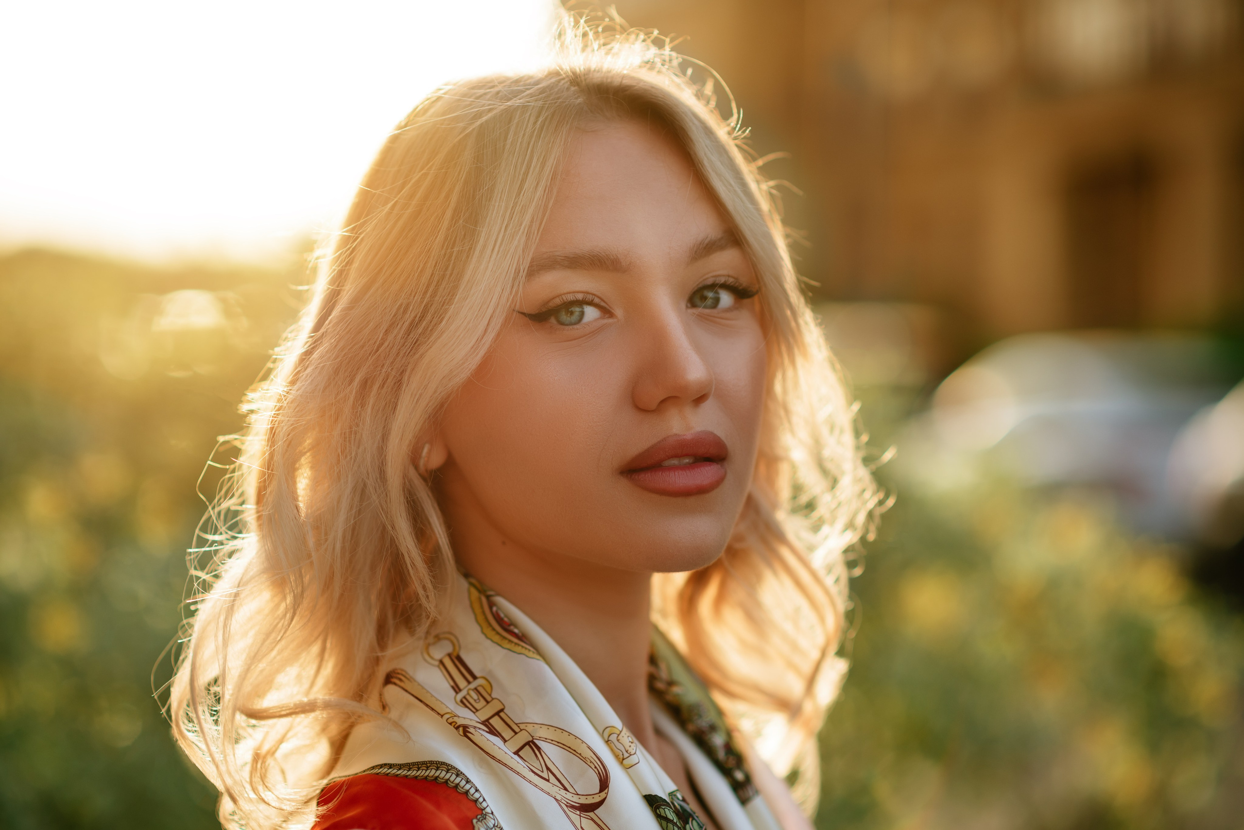 ;потрет девушки на закате