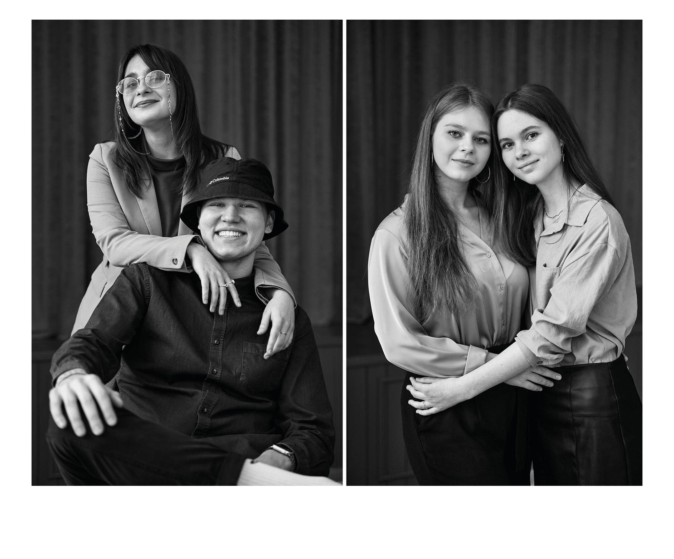 Дети фотографируются небольшими группами друг с другом и с учителями.