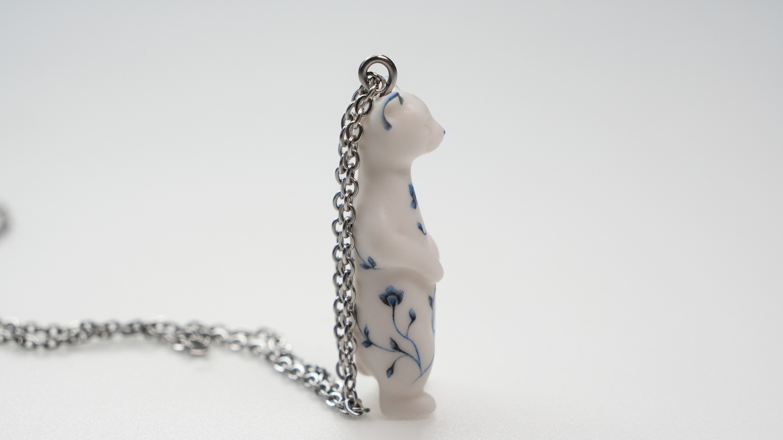 Кот с синими узорами 6 500 руб. Авторские Шарнирные куклы и украшения из фарфора Алексаны Лавринчук