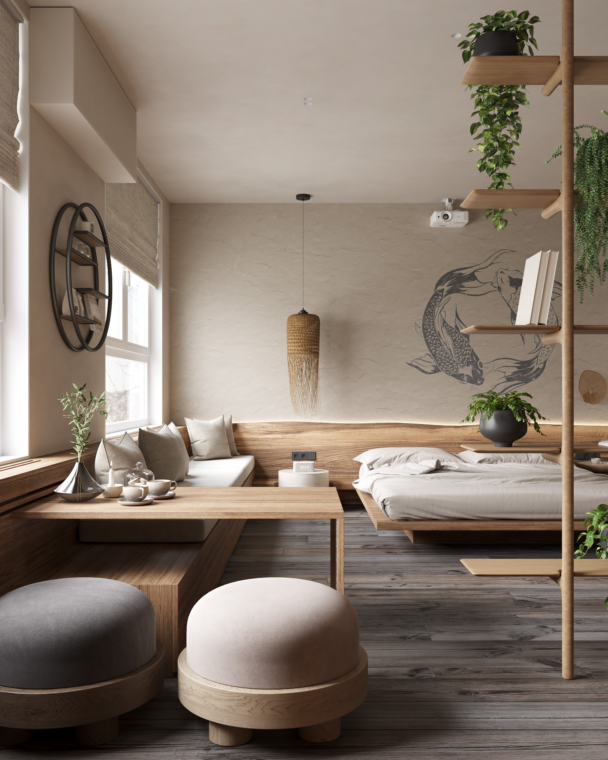 Woody Nature. Дизайн интерьера | 3D визуализация | Миланская Марина