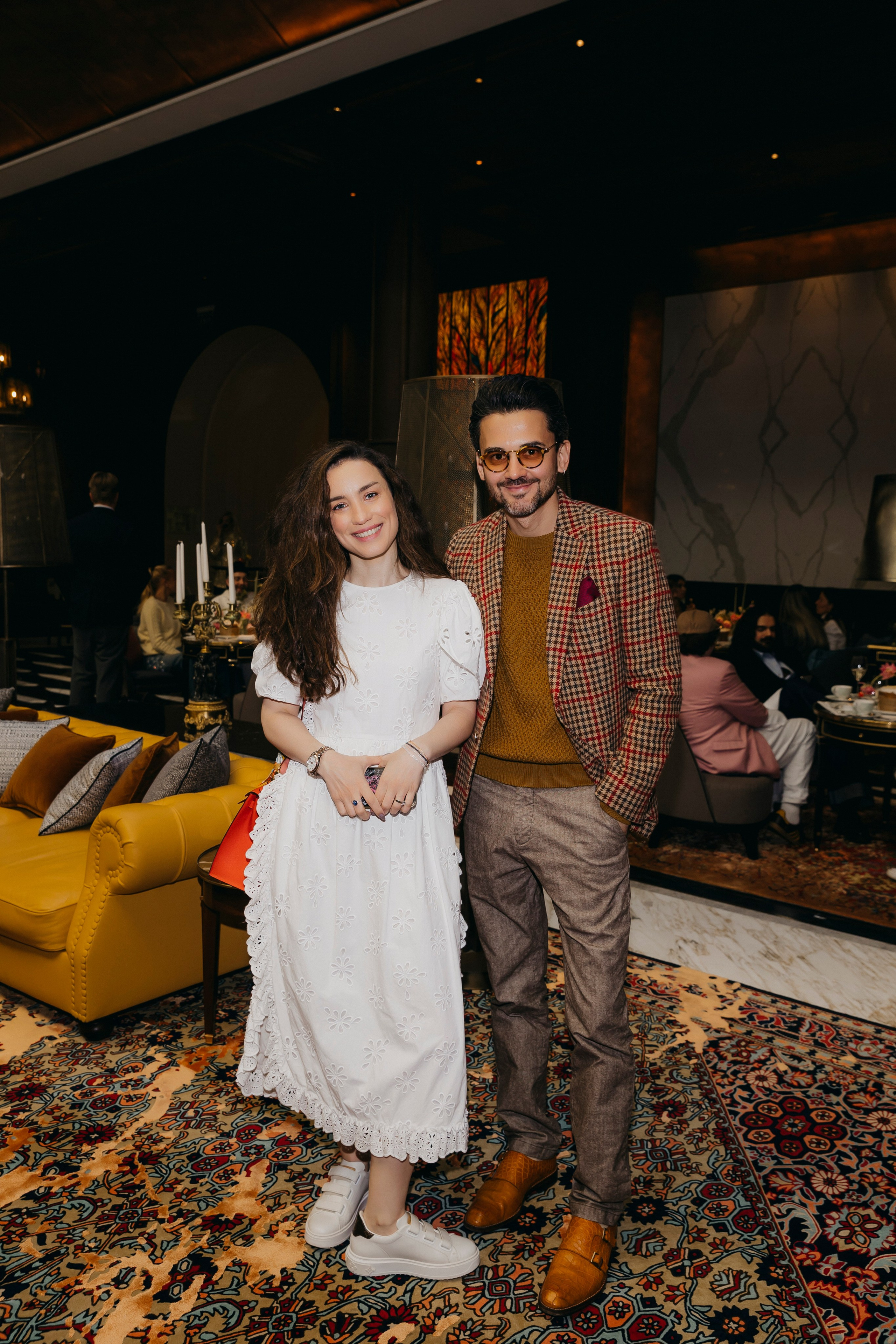 Виктория Дайнеко с супругом на празднике Светлой Пасхи в баре Шаляпин