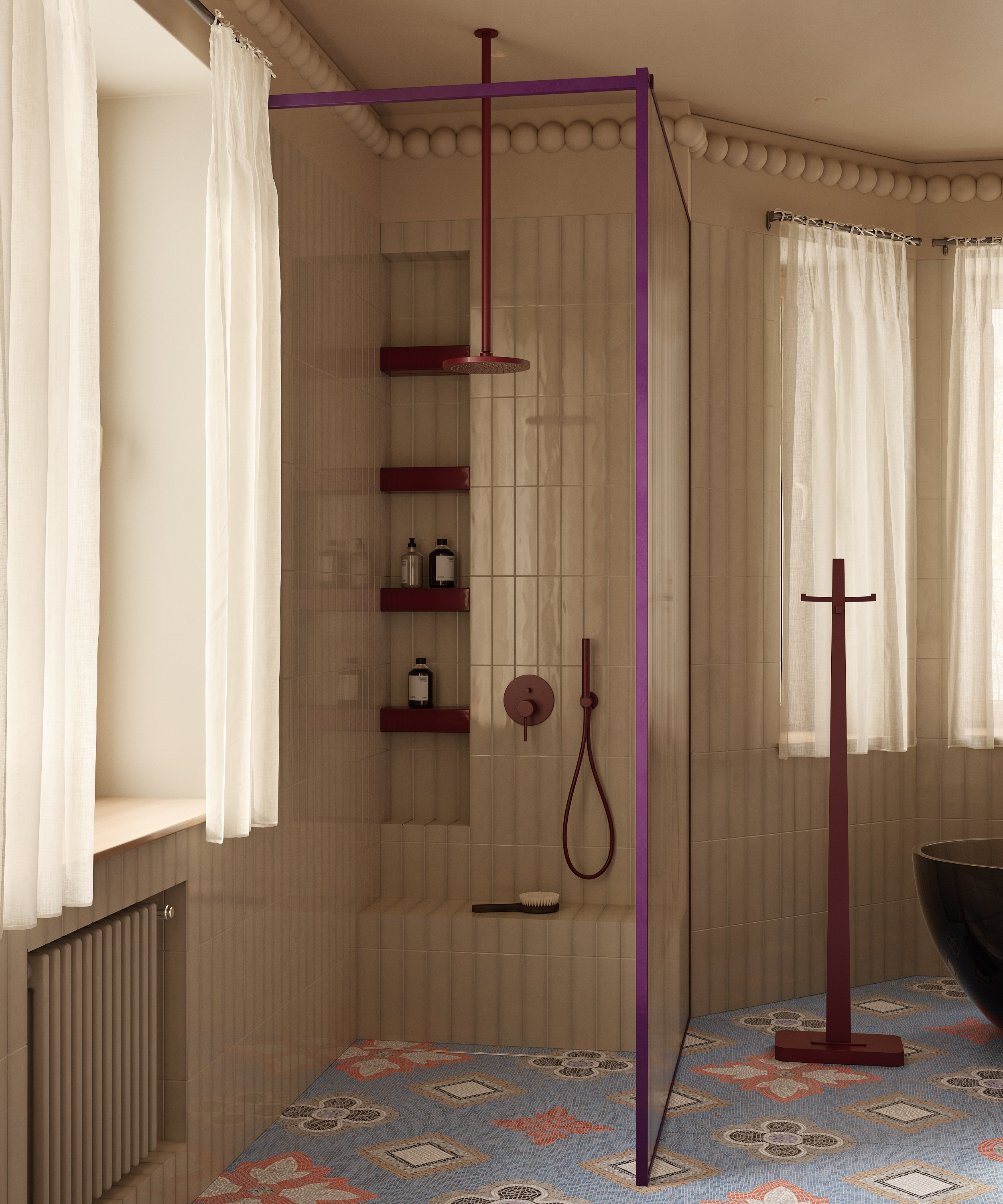 Bathroom as an art space | Design by Lake and Walls. Interior visualisation | avocado.render