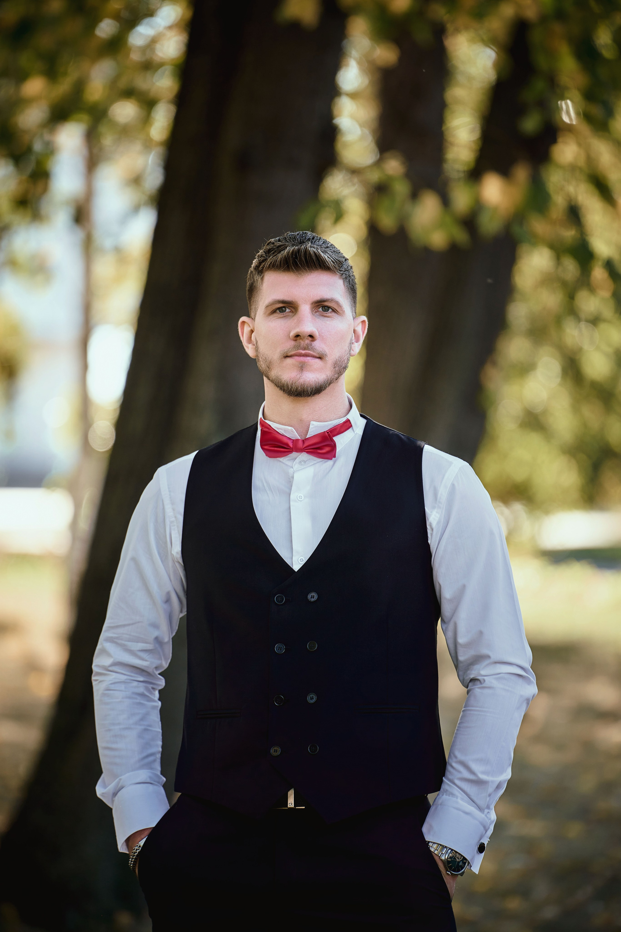 Свадебная фотосессия Дмитрия и Виты на Поклонной горе в парке Победы Москвы