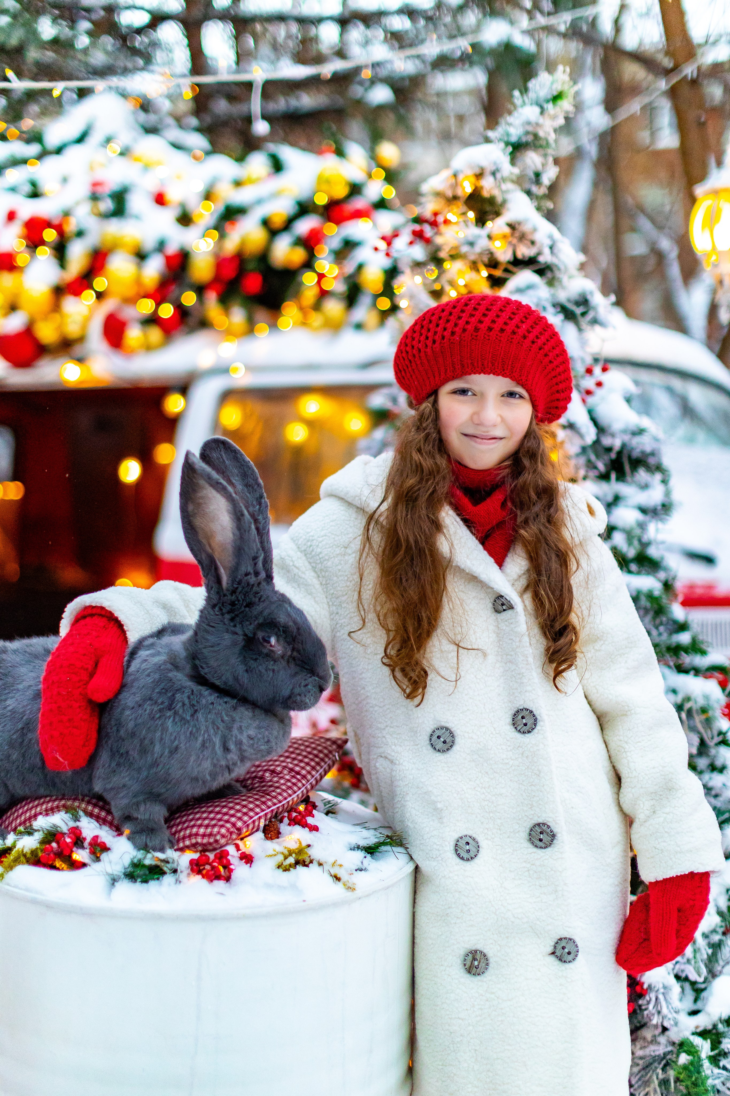 фотосессия с кроликом зимняя фотосессия с кроликом