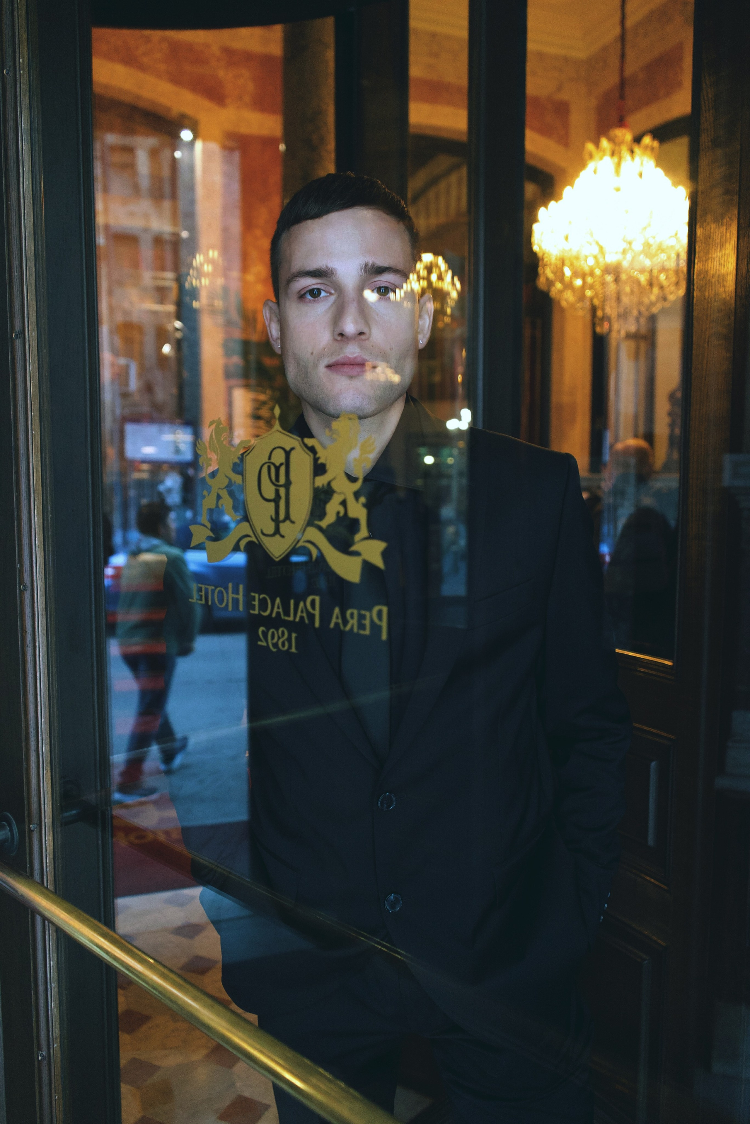 Stylish male portrait inside the historic Pera Palace Hotel for Esquire Turkey