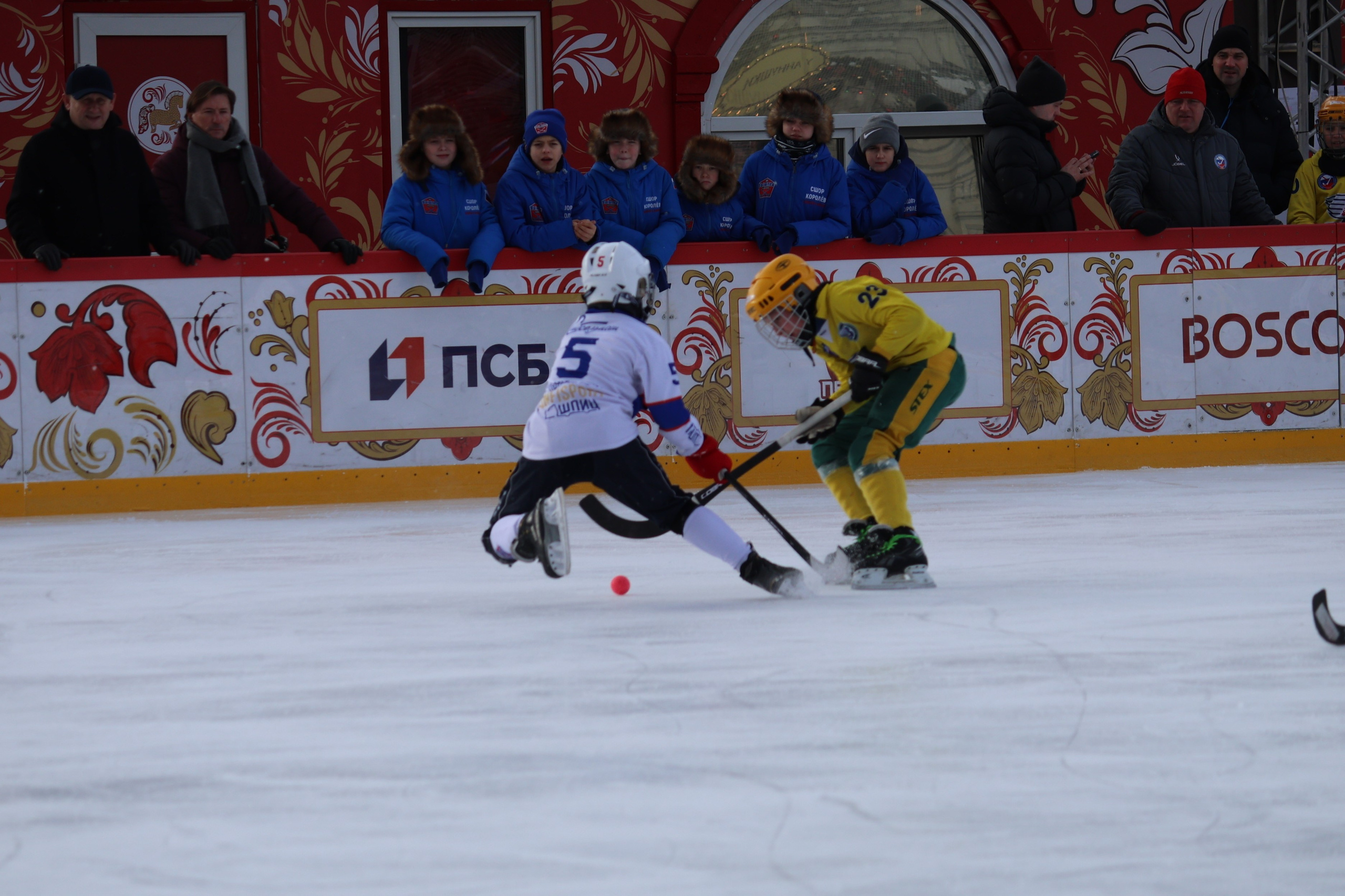 Хоккей с мячем на Красной площади. Фото. Репортажный фотограф, спортивный фотограф в Москве и области