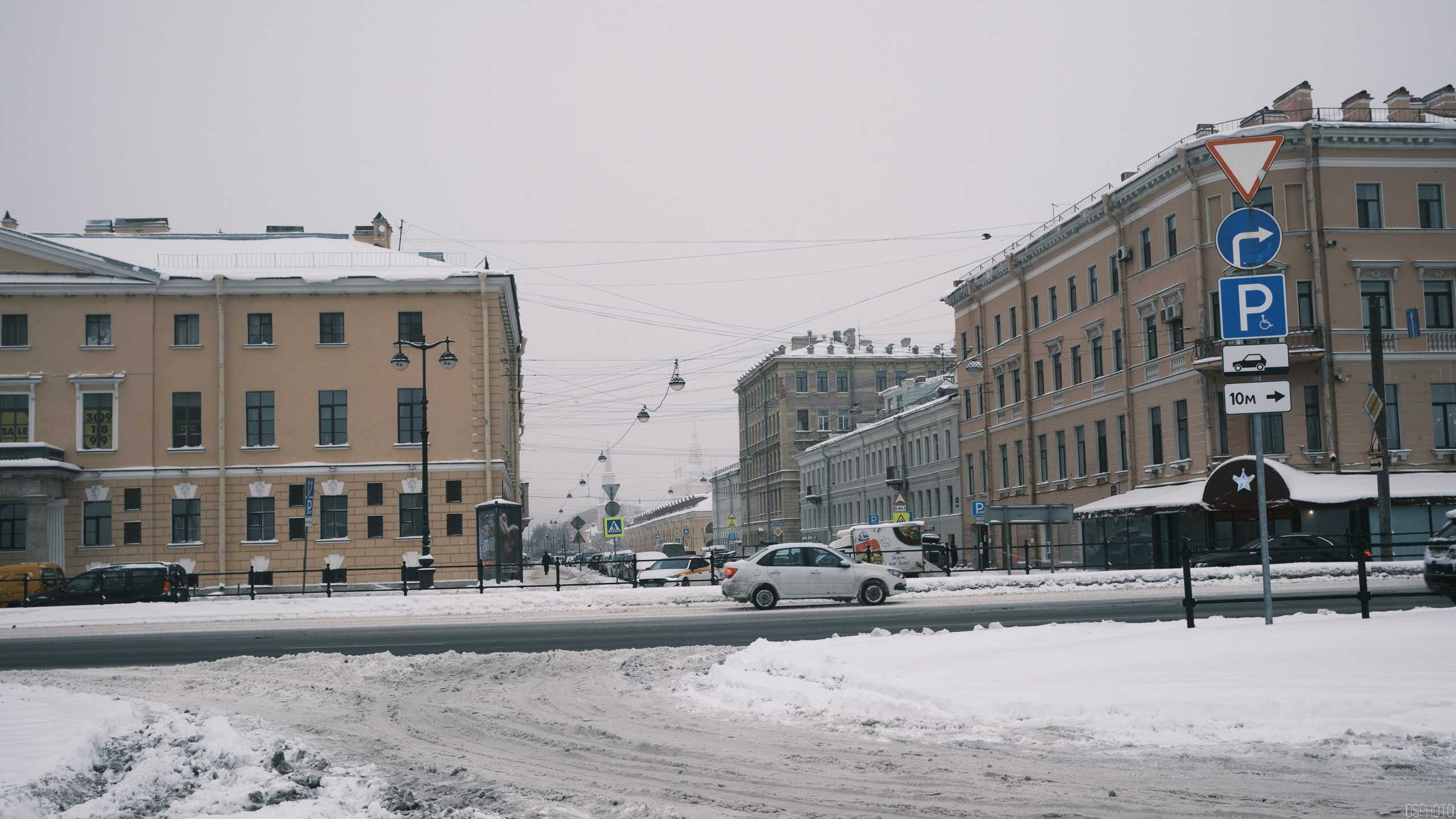 Снег и туман в Санкт-Петербурге. Фотографъ Сергѣевъ. Поймать мгновеніе