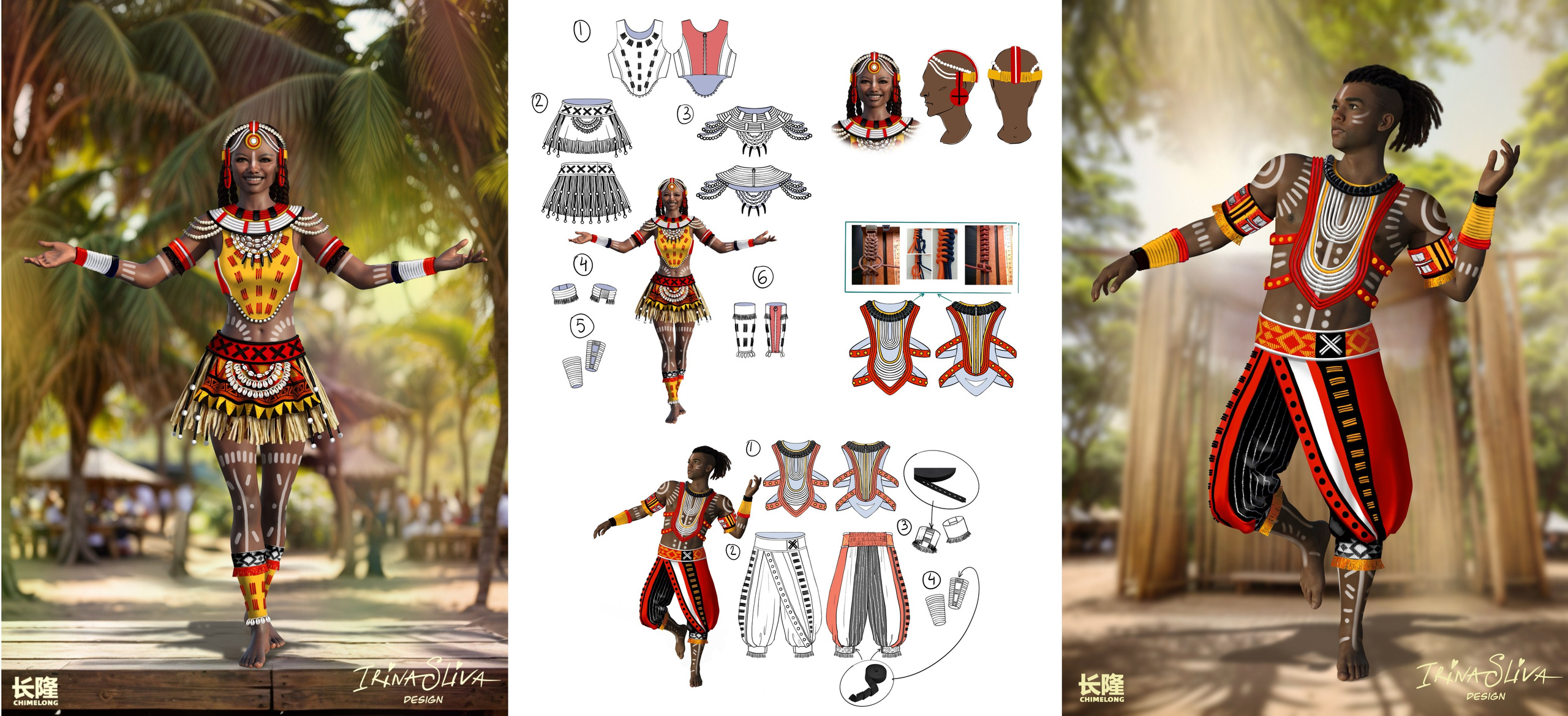 ACROBATIC AND DANCE. Costume Design for Theme Parks & Live Performances | Character & Parade & Stage Costumes | 2D & 3D Costume Illustrations