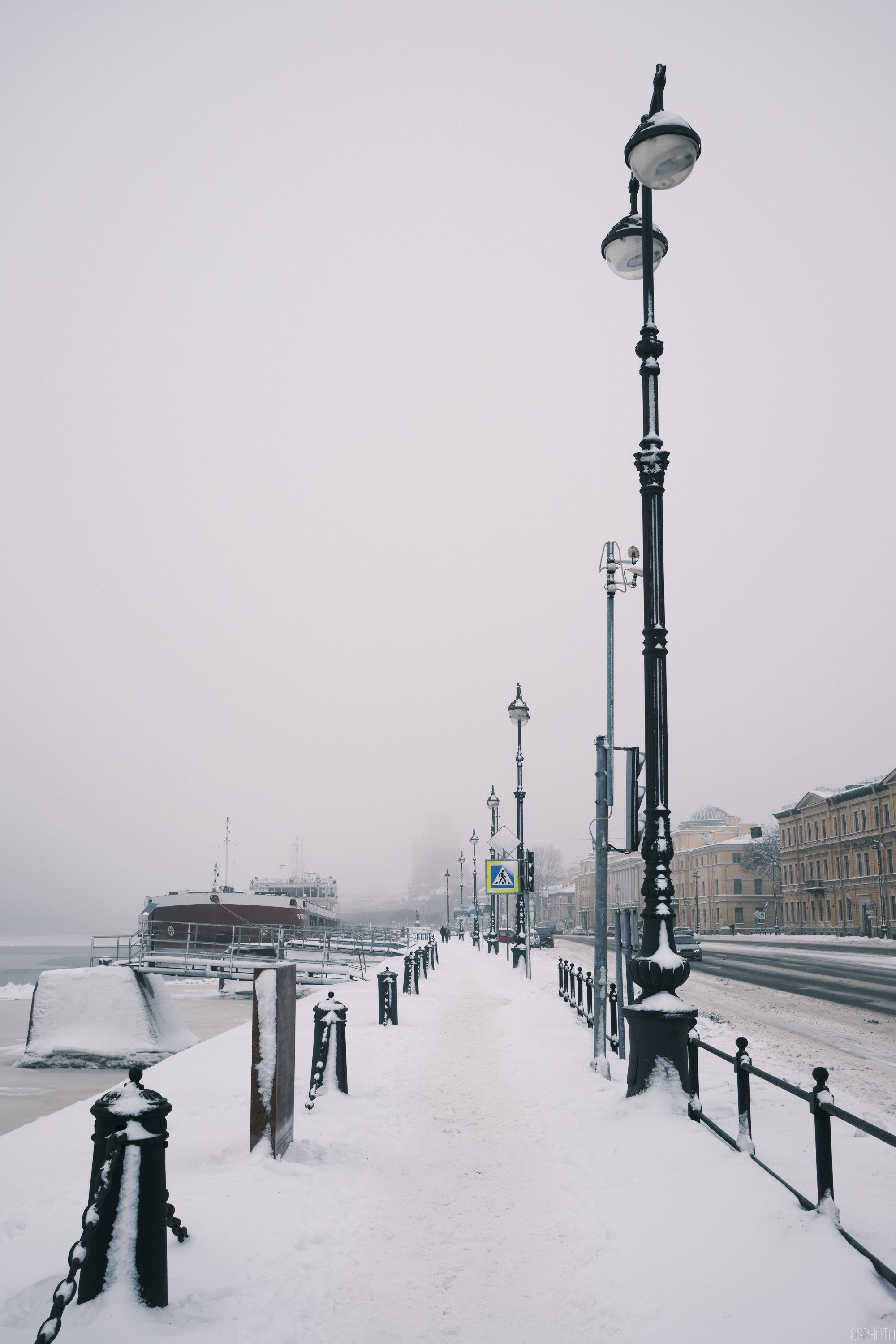 Снег и туман в Санкт-Петербурге. Фотографъ Сергѣевъ. Поймать мгновеніе