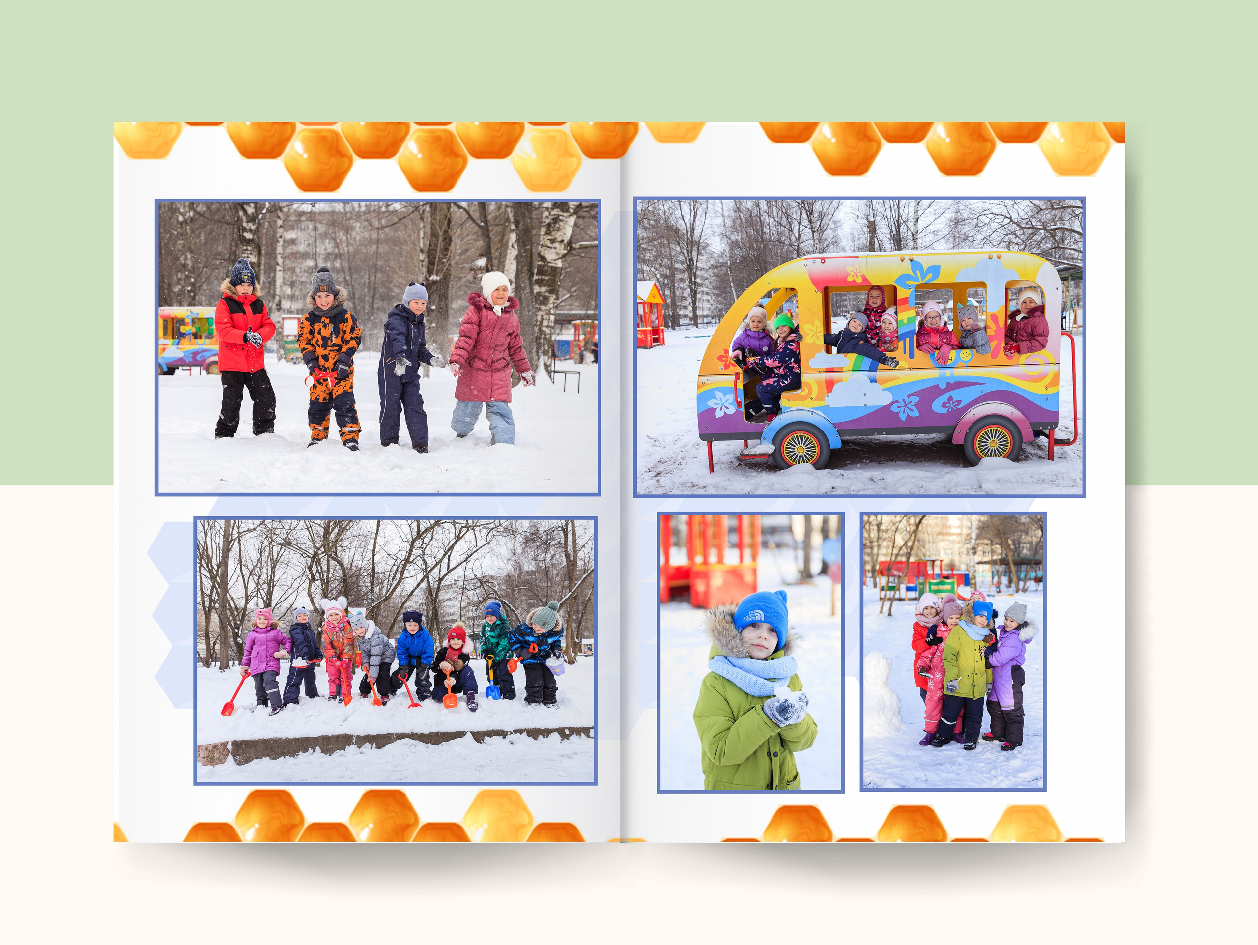 Выпускной альбом «Пчёлки» 21×30-5 разворотов (10страниц), цена 4700р. Семейный и детский фотограф в Санкт-Петербурге Алексеева Анна