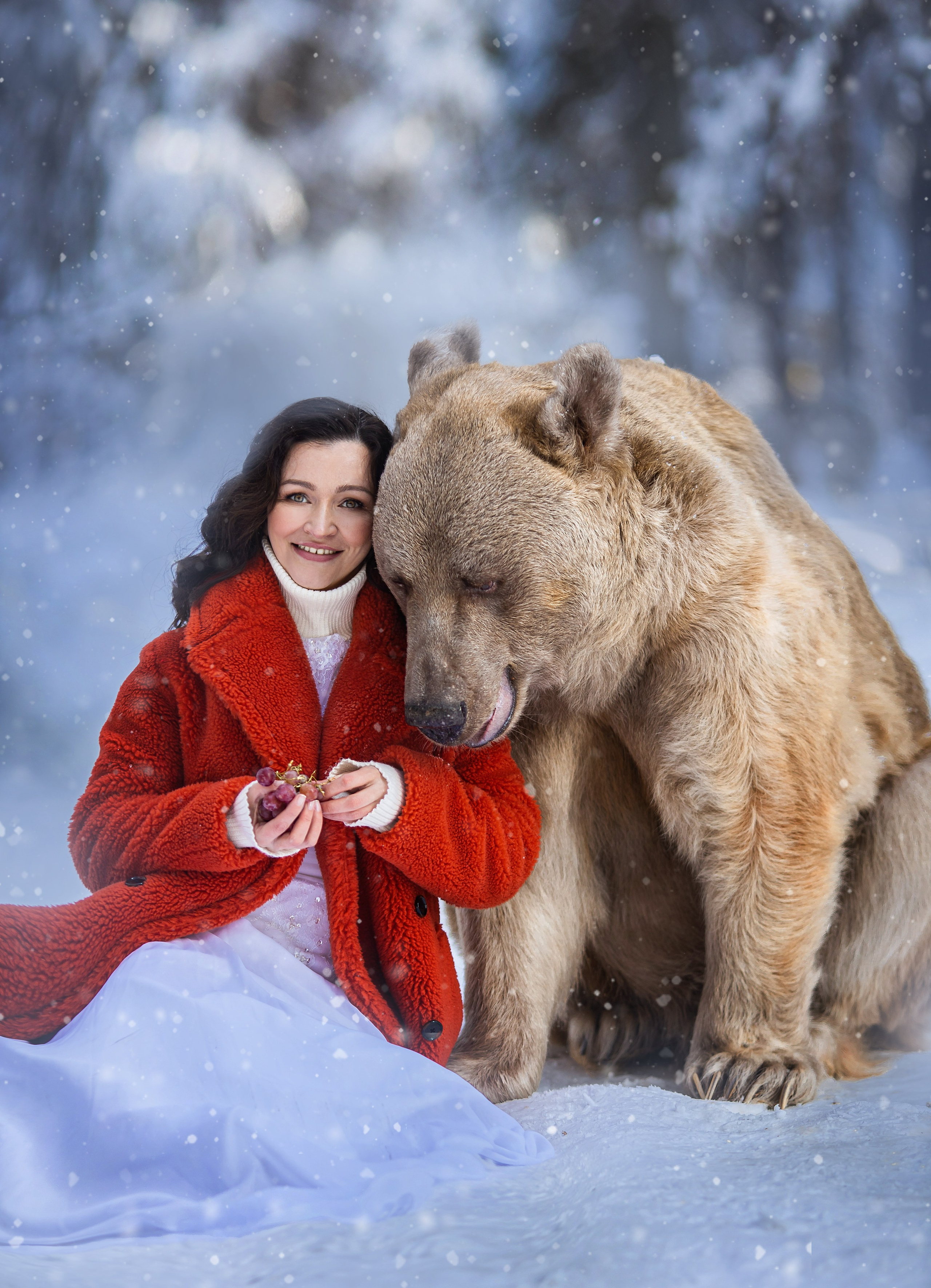 Фотосессия с медведем. Фотограф Лия Милк | Москва, Подмосковье