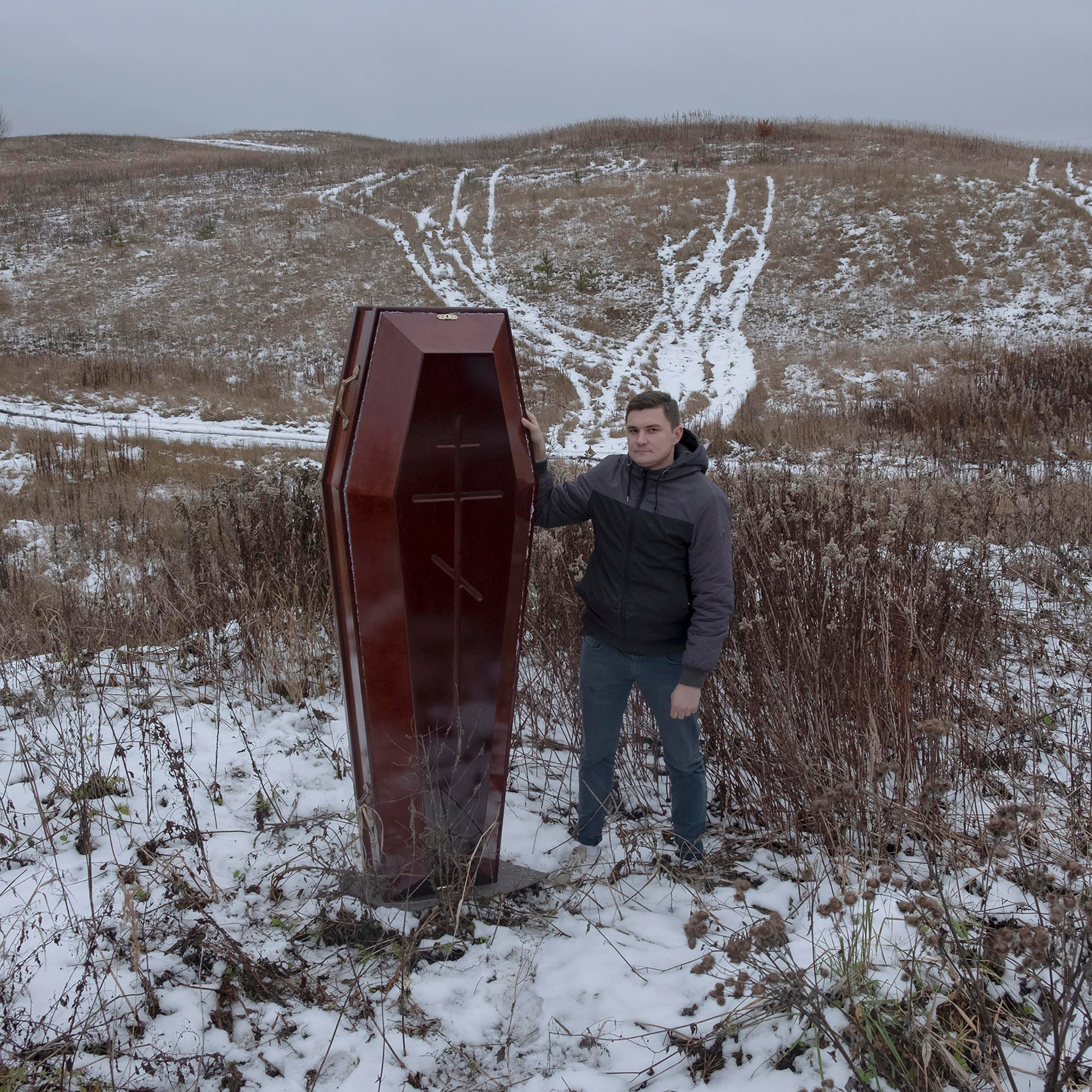 Driver of funeral agency in St. Petersburg, Russia. He says that he has delivered the body in a coffin to another region of county more than once.