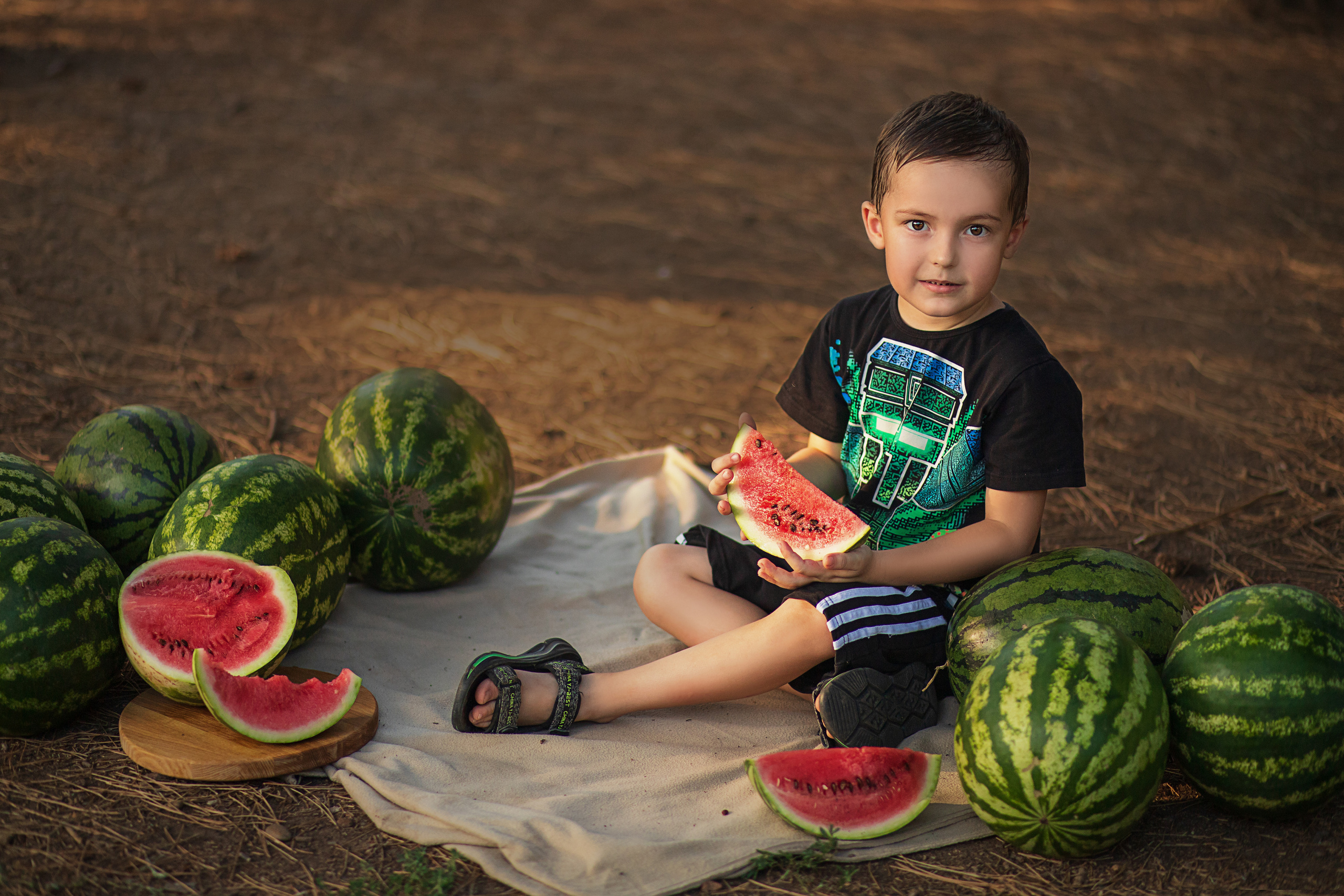 Арбузный фотовечер. Семейный и детский фотограф в Краснодаре Лафета Алена