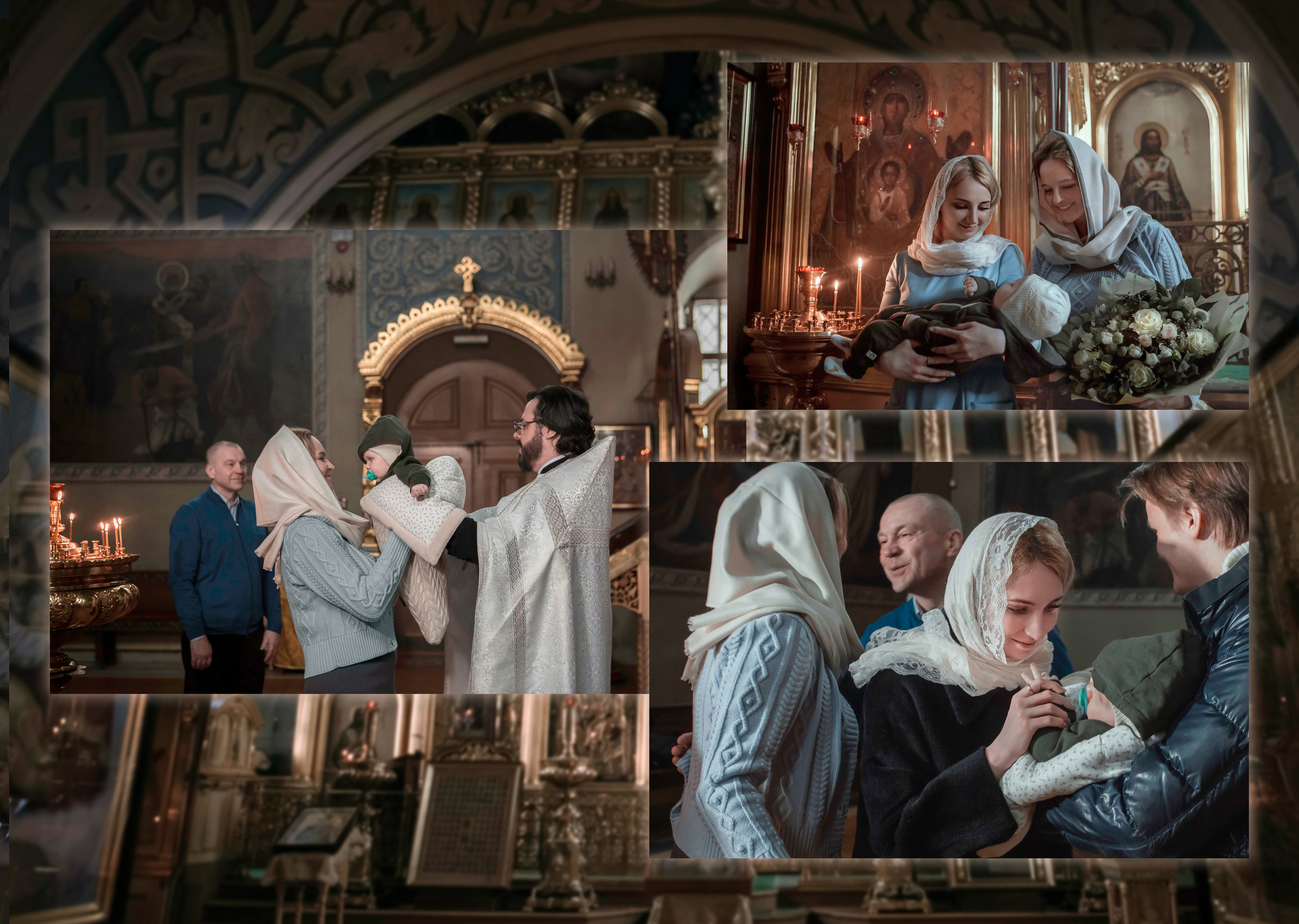 Развороты альбома " Таинство Крещения Святослава». Фотограф на крестины