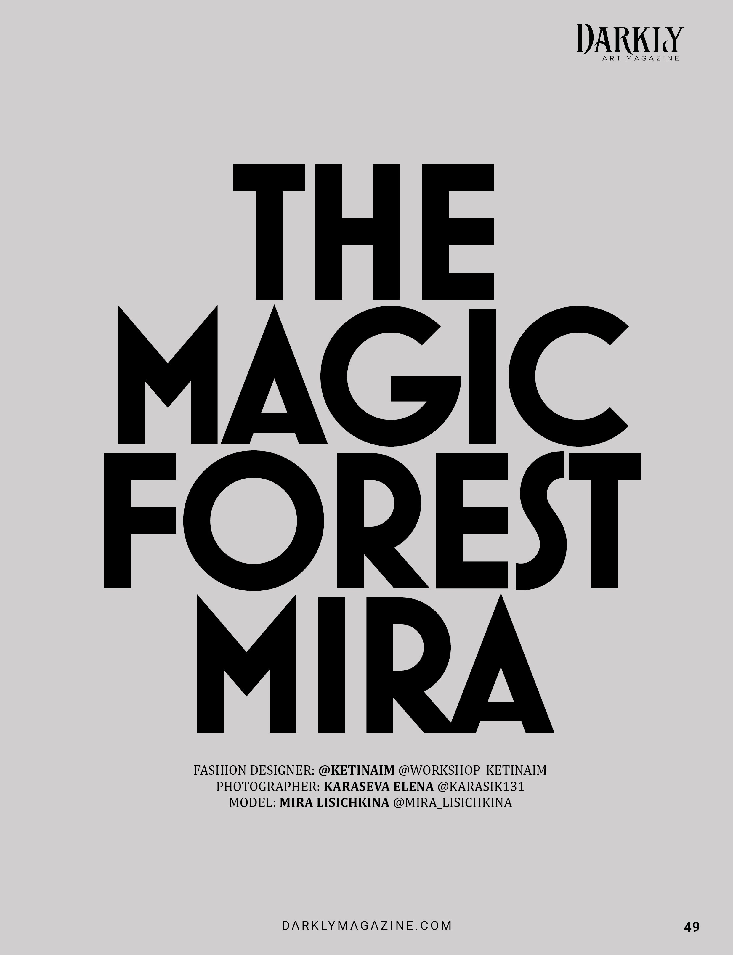 Обложка The Magic Forest Mira, журнальный проект с мистическим образом • фотограф Карасёва Елена