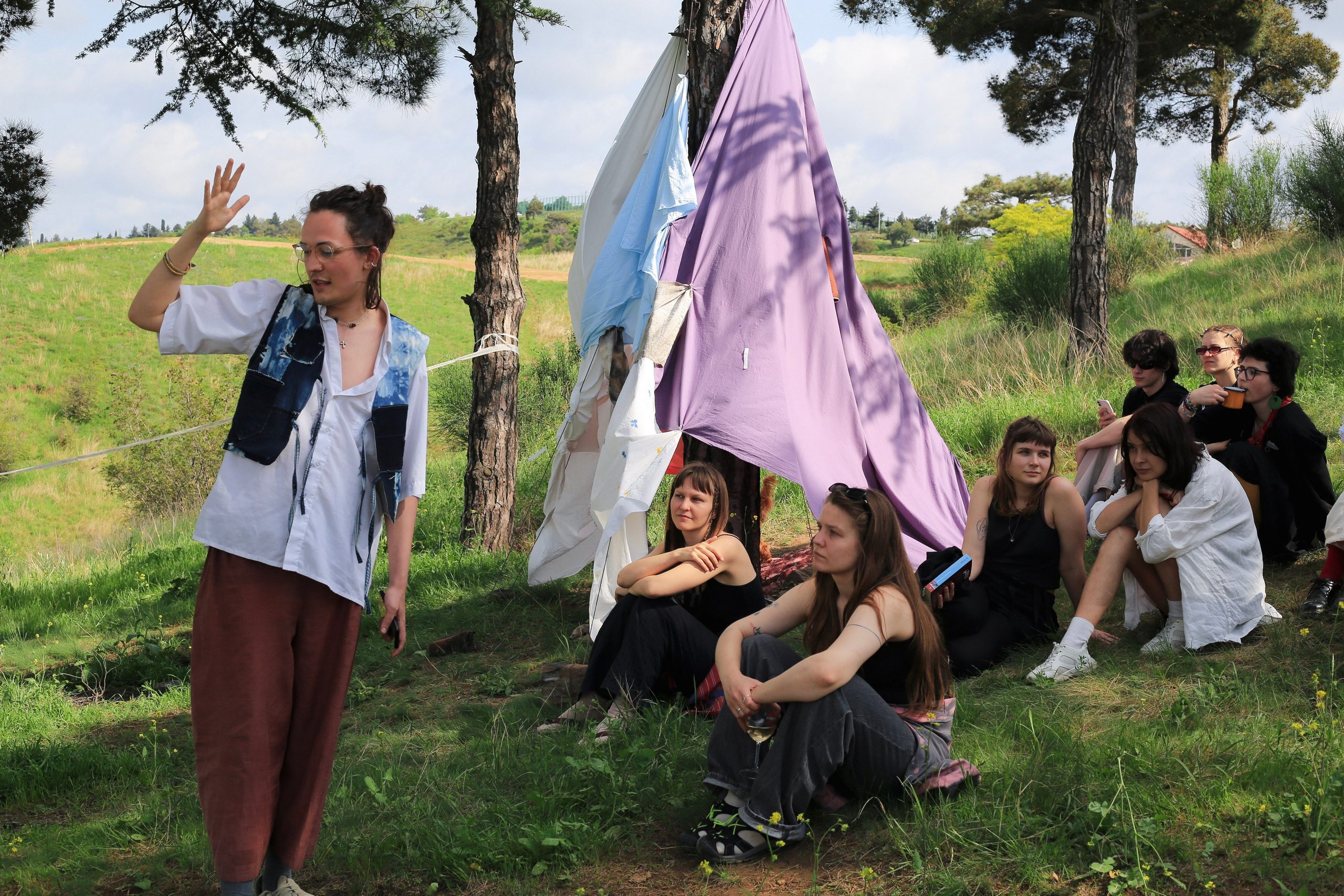 The exhibition under trees. KST