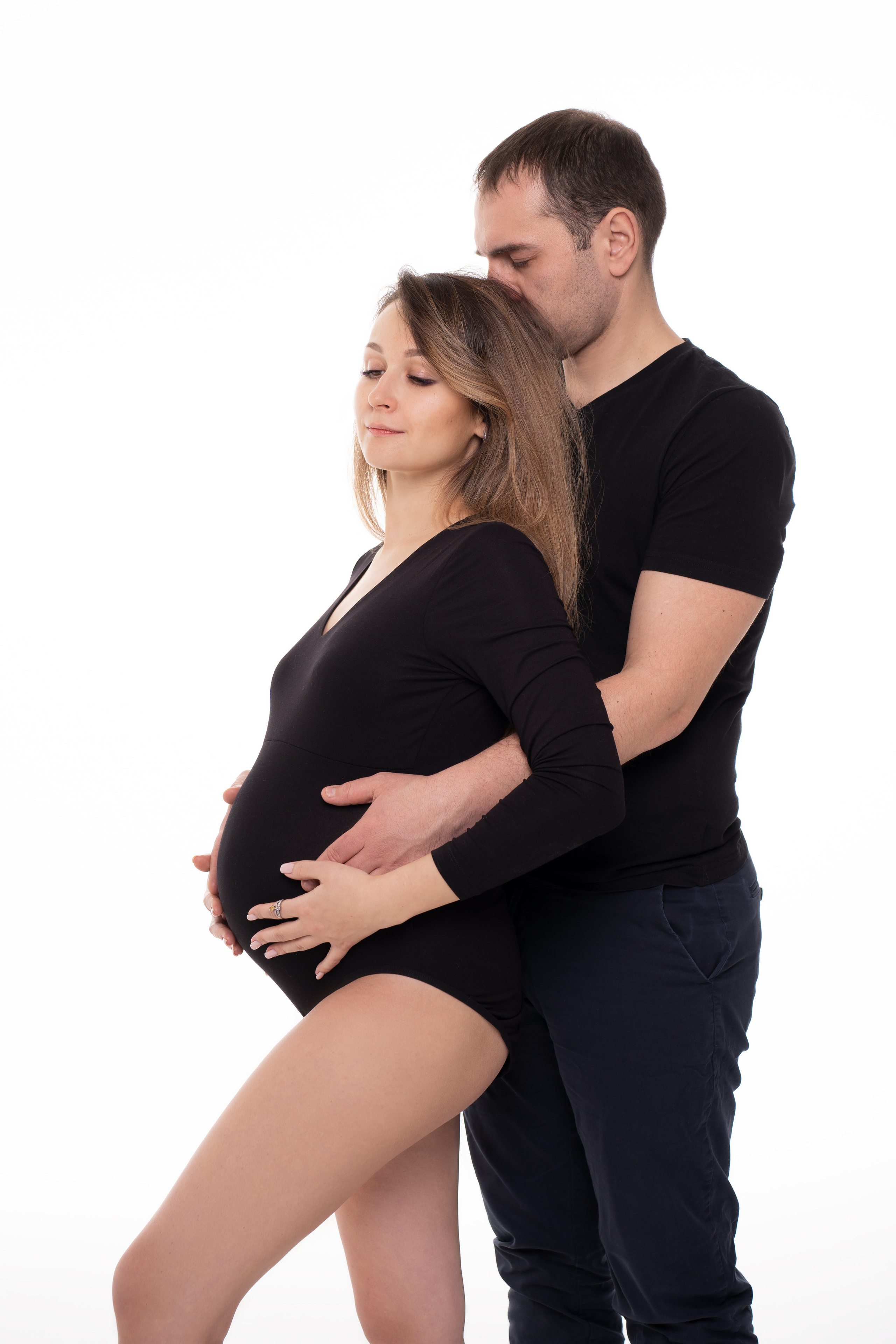 фотосессия беременной с мужем в студии
