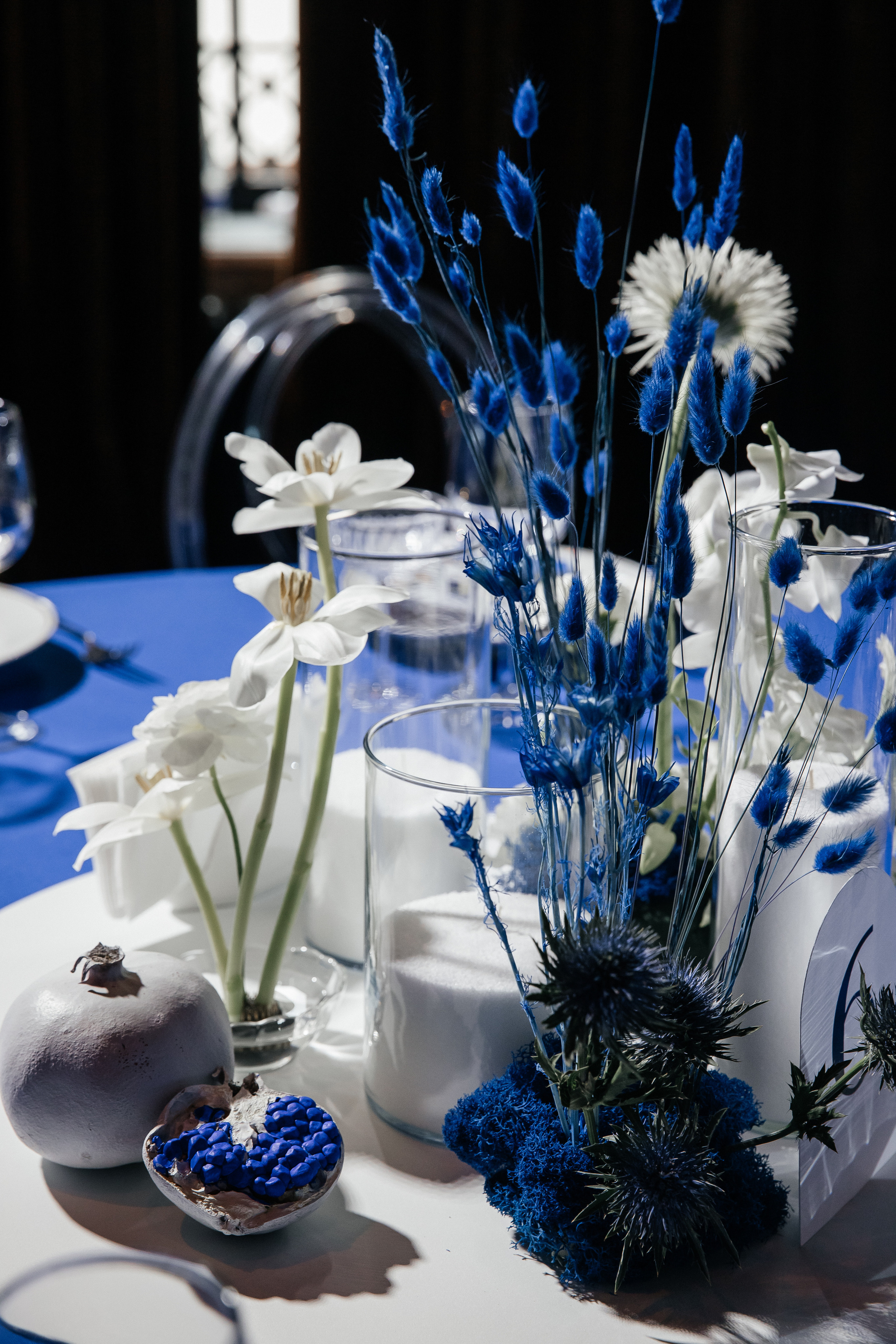 Свадьба в ресторане в синих тонах