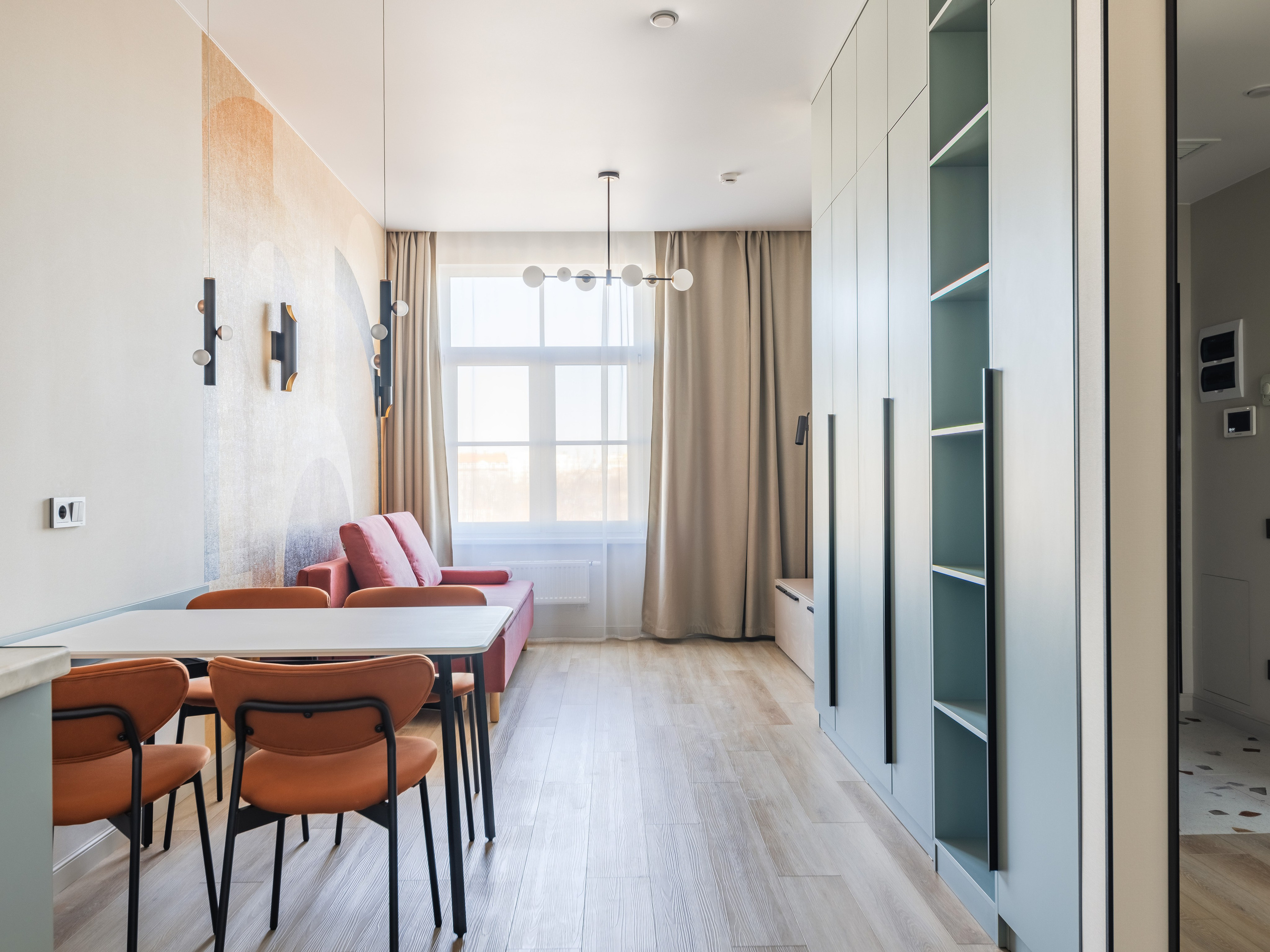 Кухня-гостиная 50 м² в ЖК Наследие на Марата — интерьерный дизайнер Ксения Новикова ksudsgn, проект для аренды в Санкт-Петербург