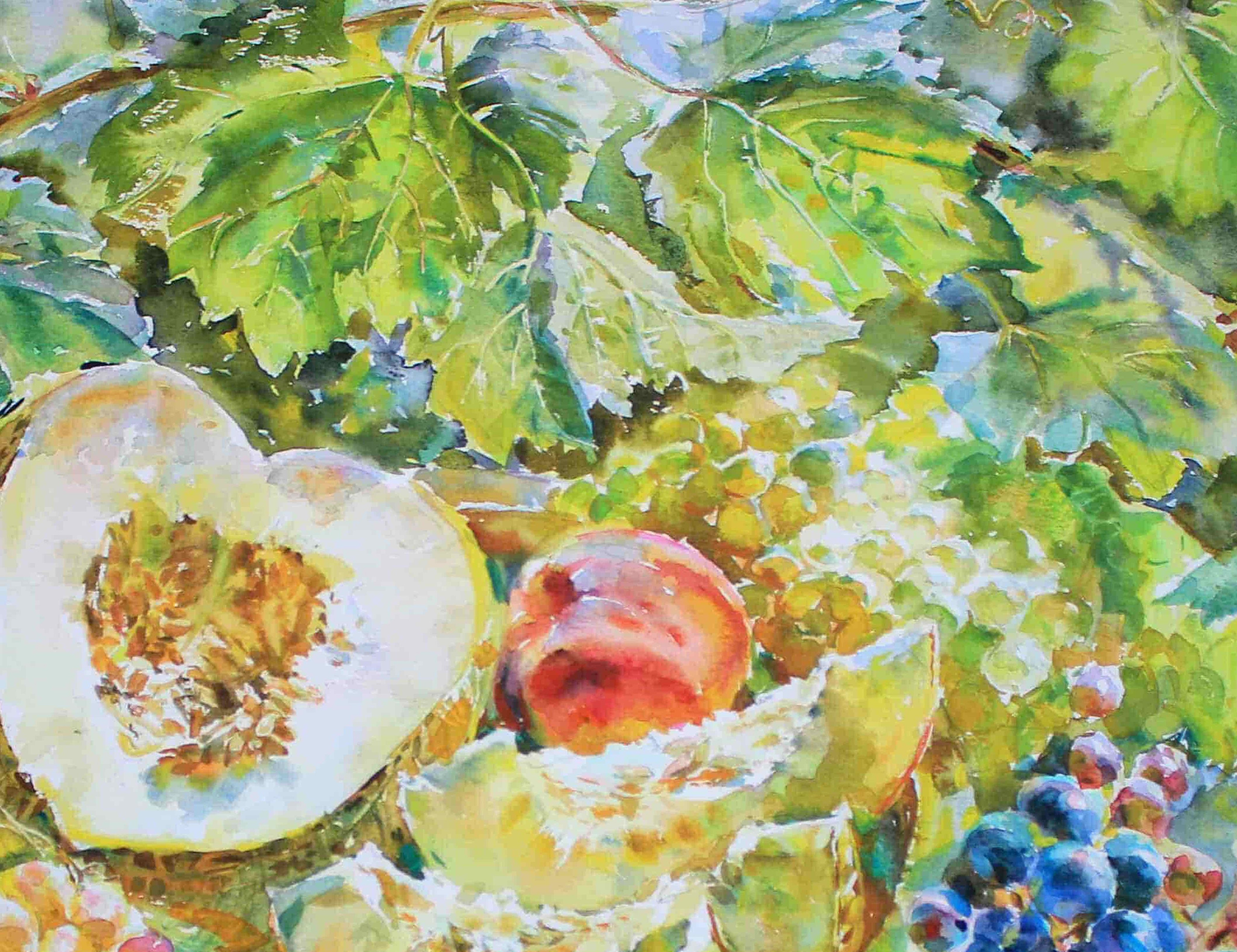 Натюрморт в солнечном саду. Свет акварели Галины Поплавской