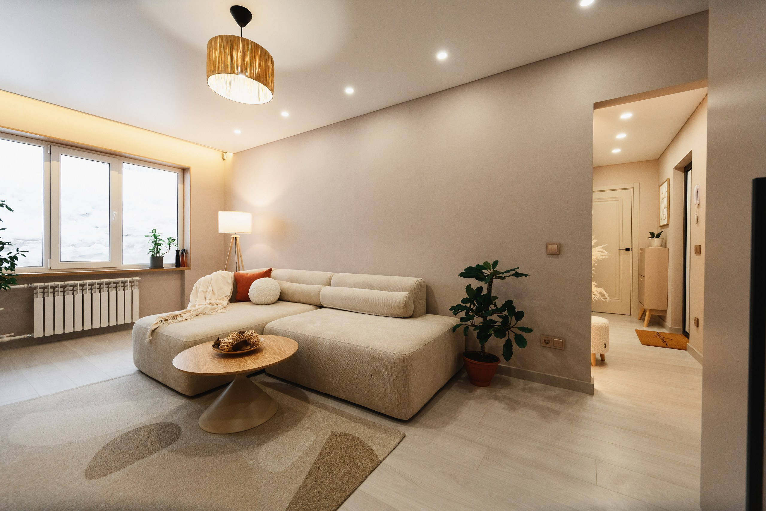 Профессиональная съёмка квартиры для продажи и аренды, светлый скандинавский интерьер, Камчатка