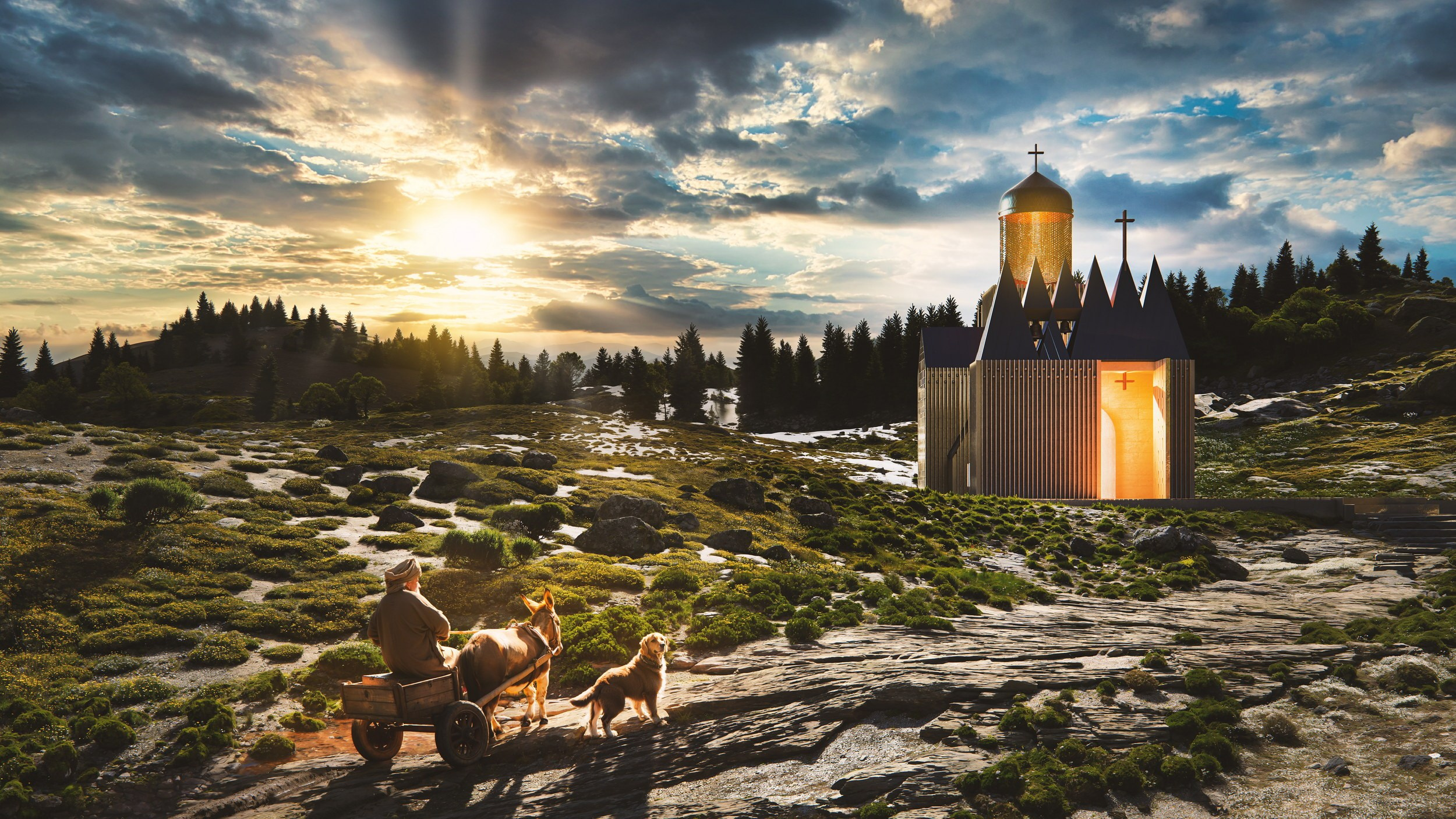 Проект храма «Свет Сквозь Века». Paintings by the artist Sergey Ratchin