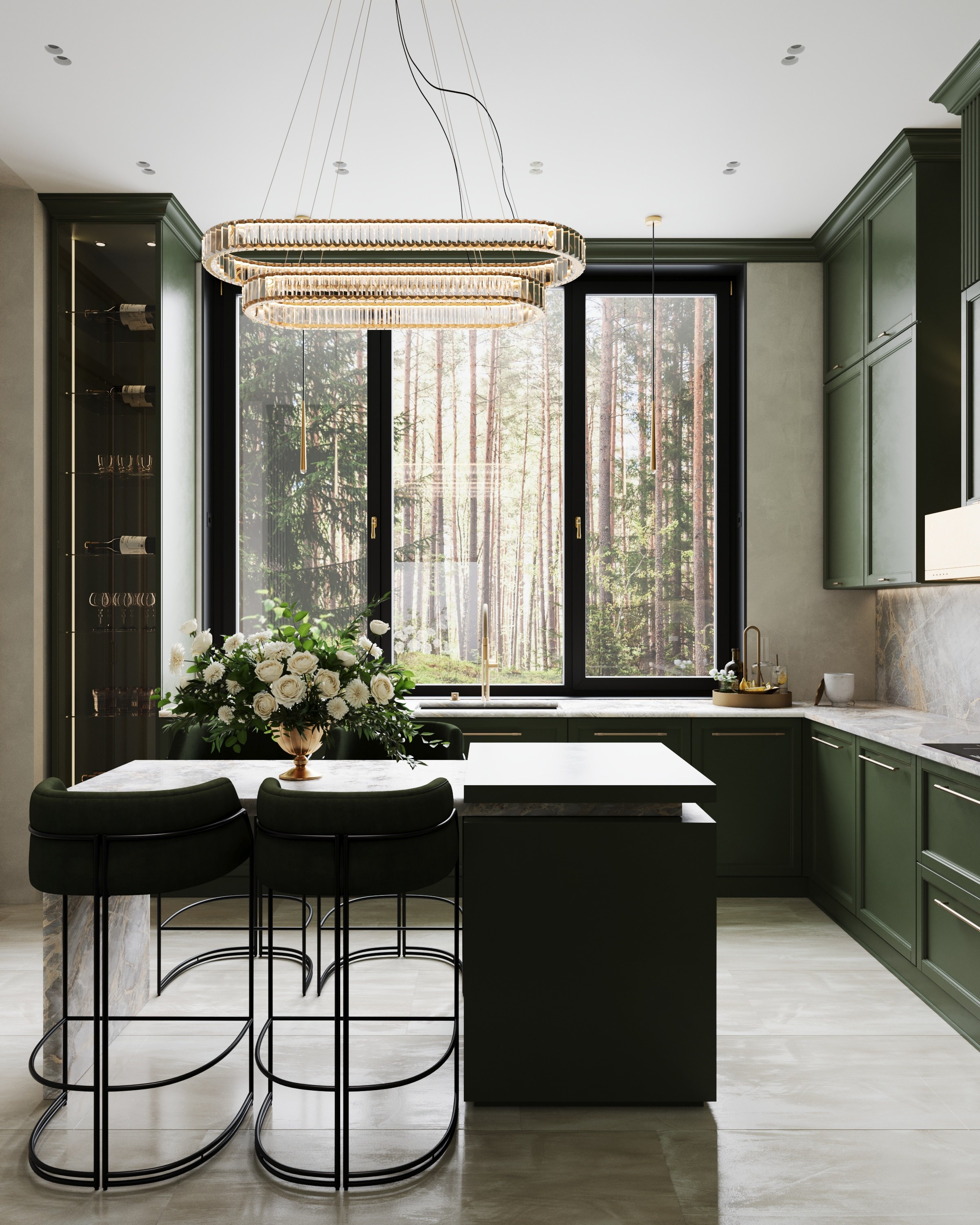 Kitchen in the forest. Дизайн интерьера | 3D визуализация | Миланская Марина