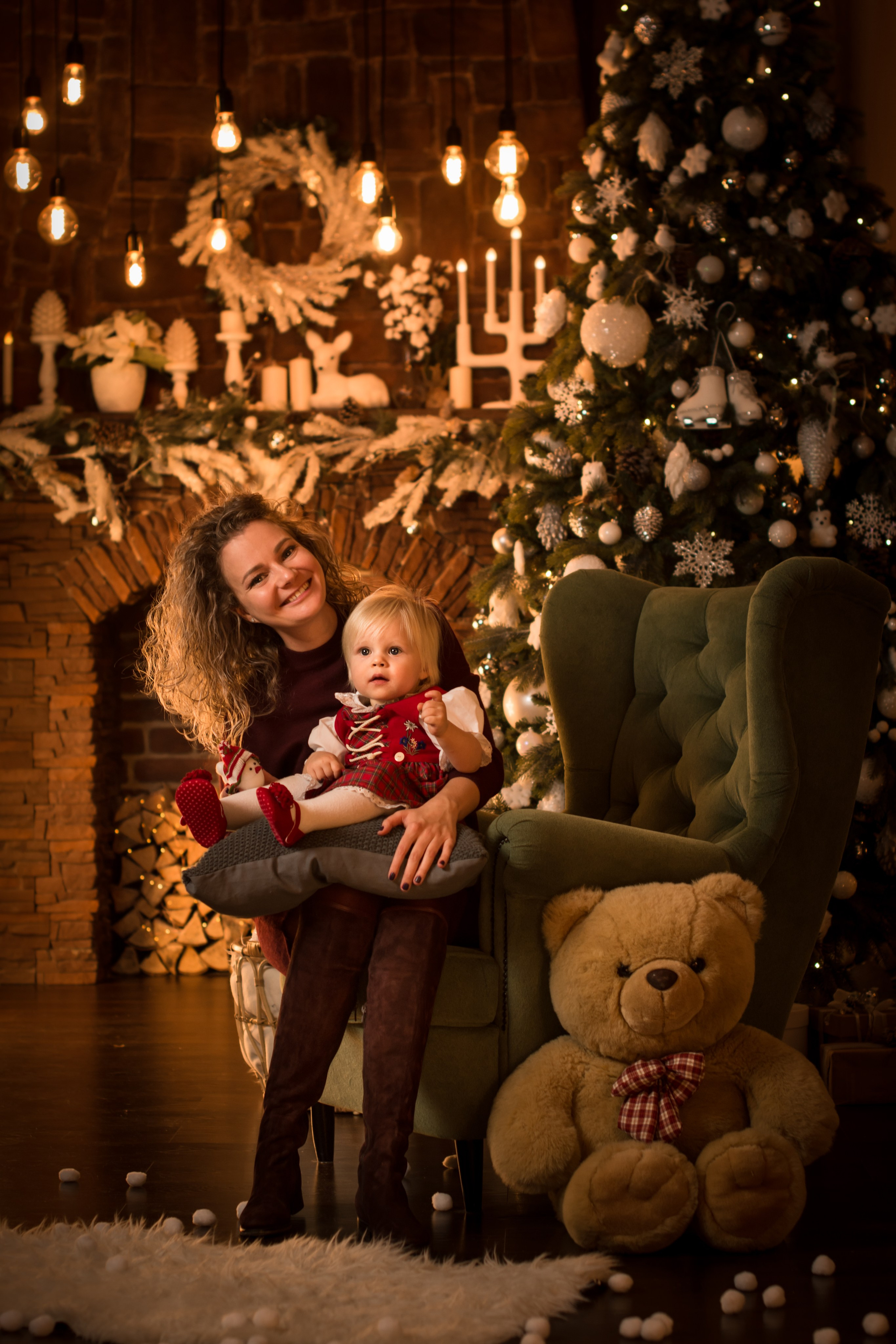 🎄 Новогодняя семейная фотосессия в студии. Фотосессия беременности — Крылова Натали — Москва