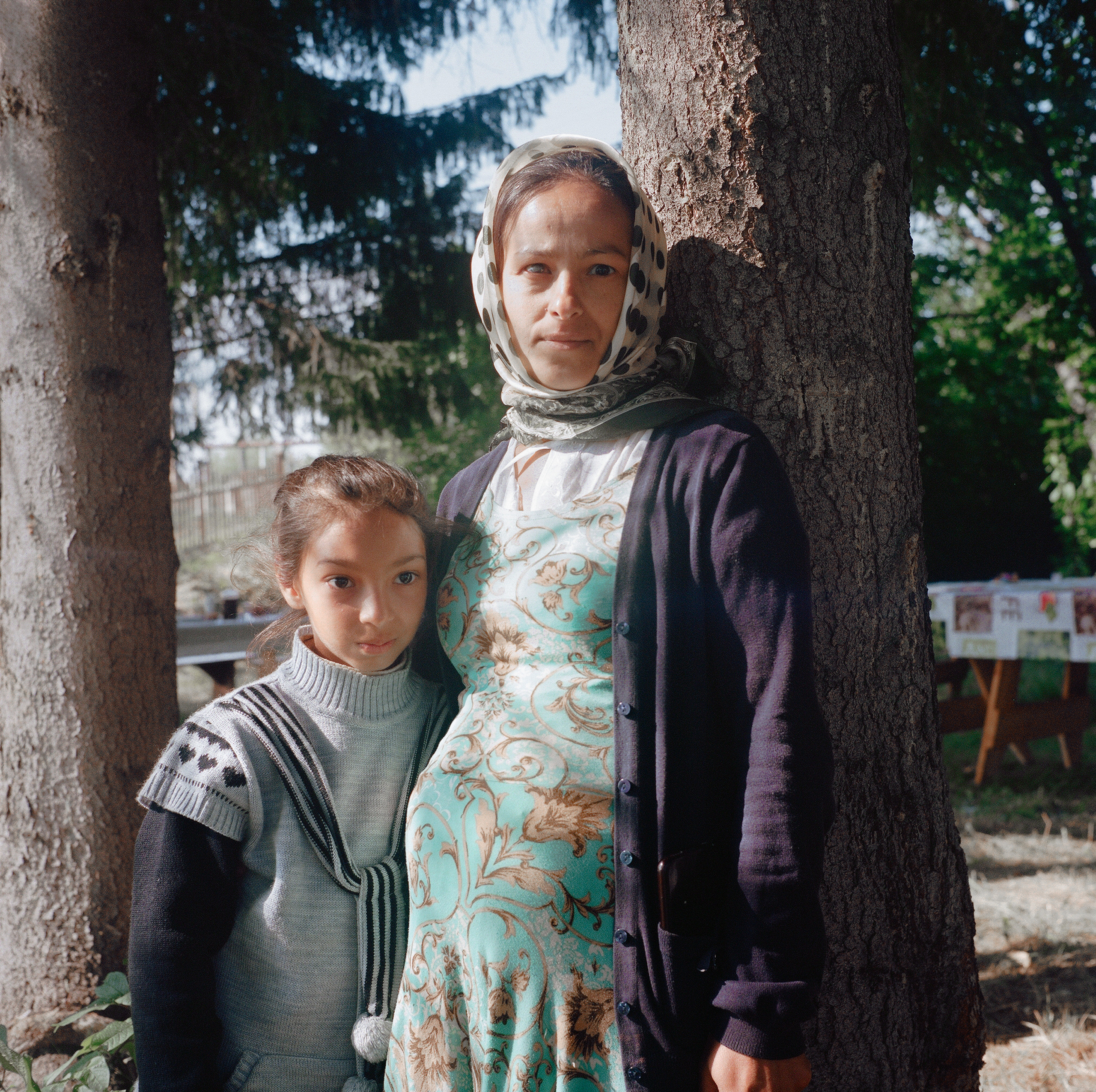 Gypsy Donna and her sister, Lena, at a baptismal rite in the village of Stantsionny-Polevsky in the Sverdlovsk region.