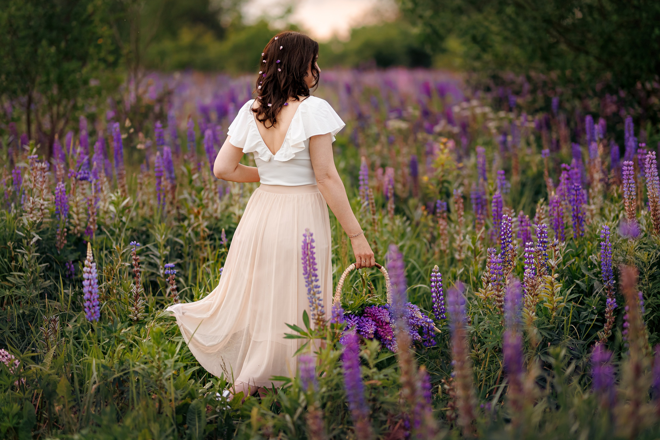 Оксана. Люпины. Семейный и детский фотограф Комина Елена, Власиха, Одинцово