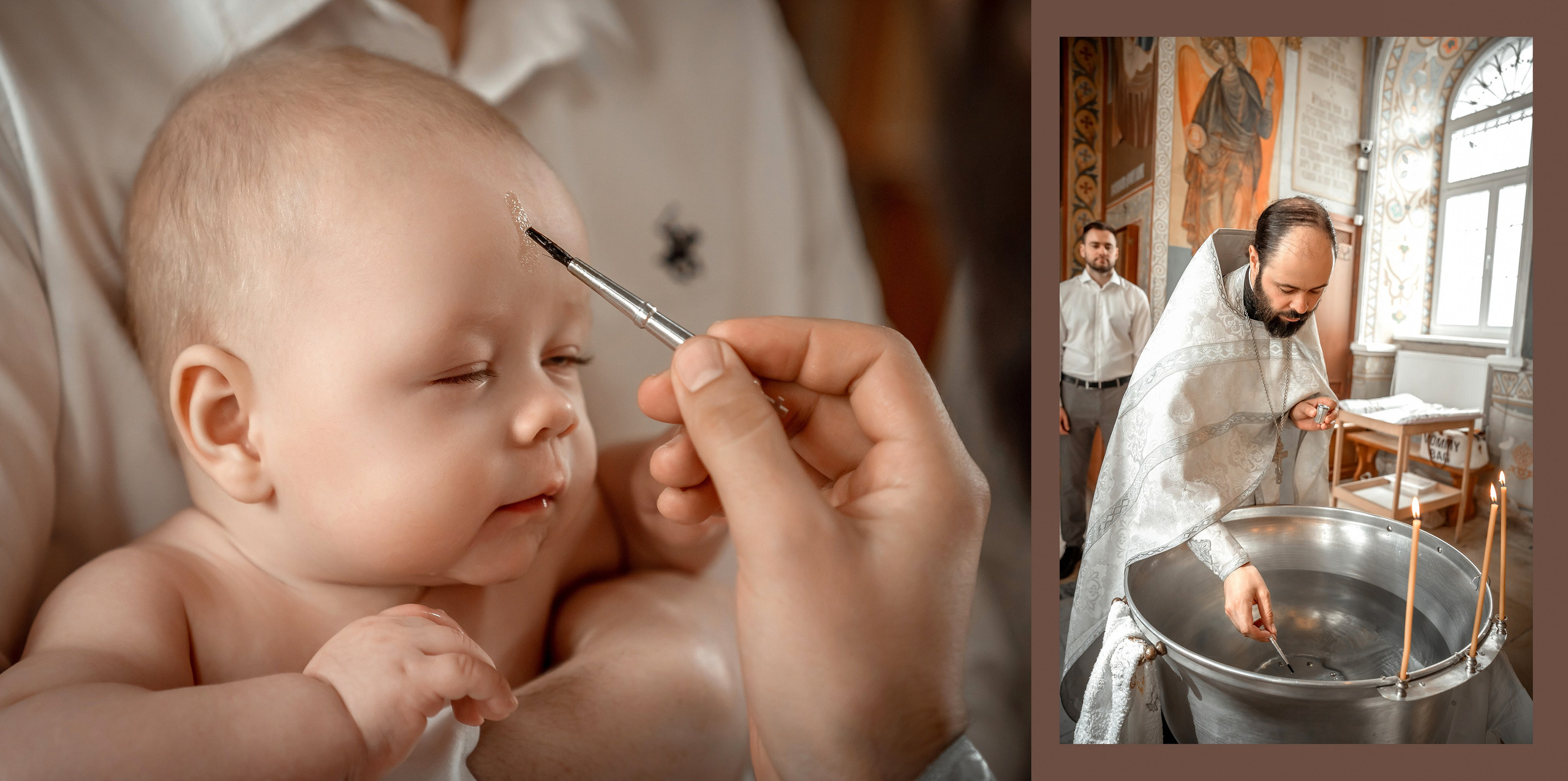 Крещение Роберта в Храме Рождества Христова в Митино. Фото- и видеосъёмка крещения и венчания. Фотограф на крещение Москва