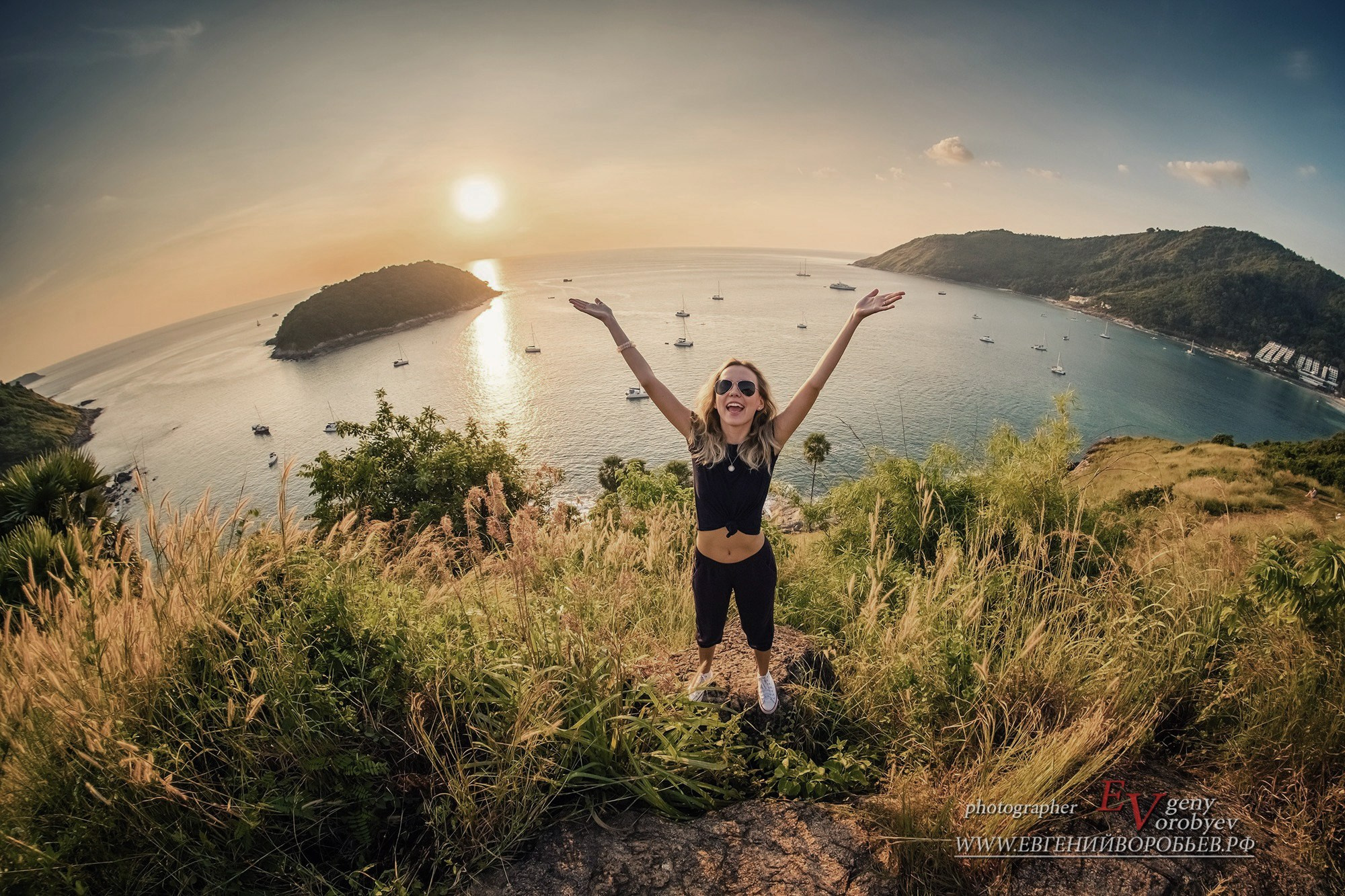 фотосессия экскурсия на Юг Пхукета мыс промтэп пляж Януй Найхарн остров Phuket море закат лучший фотограф путешествие фишай объектив панорама заказать фотосессию цена стоимость идея образ